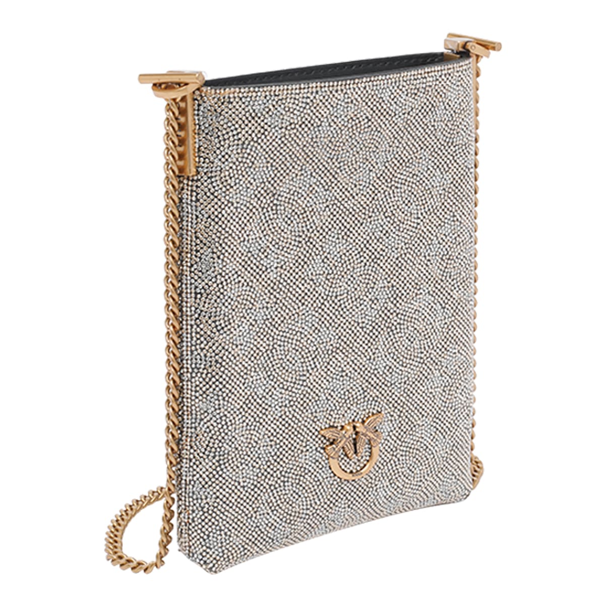 Pinko Strass Monogram Phone Cover In Transparent