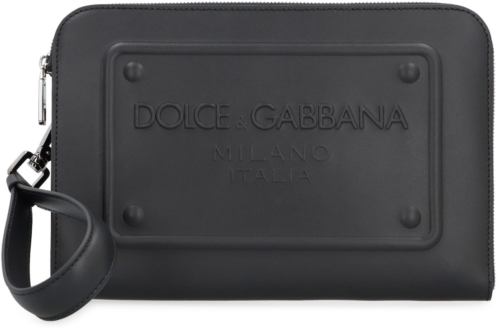 Shop Dolce & Gabbana Leather Clutch In Black