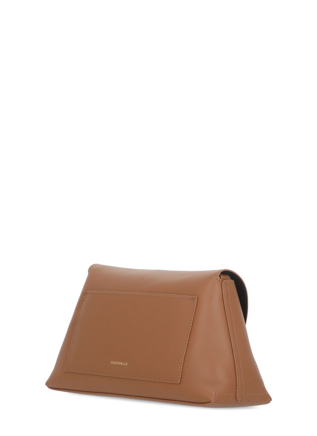 Coccinelle Curved Top Handbag With Circular Detail And Detachable Shoulder Strap In Brown