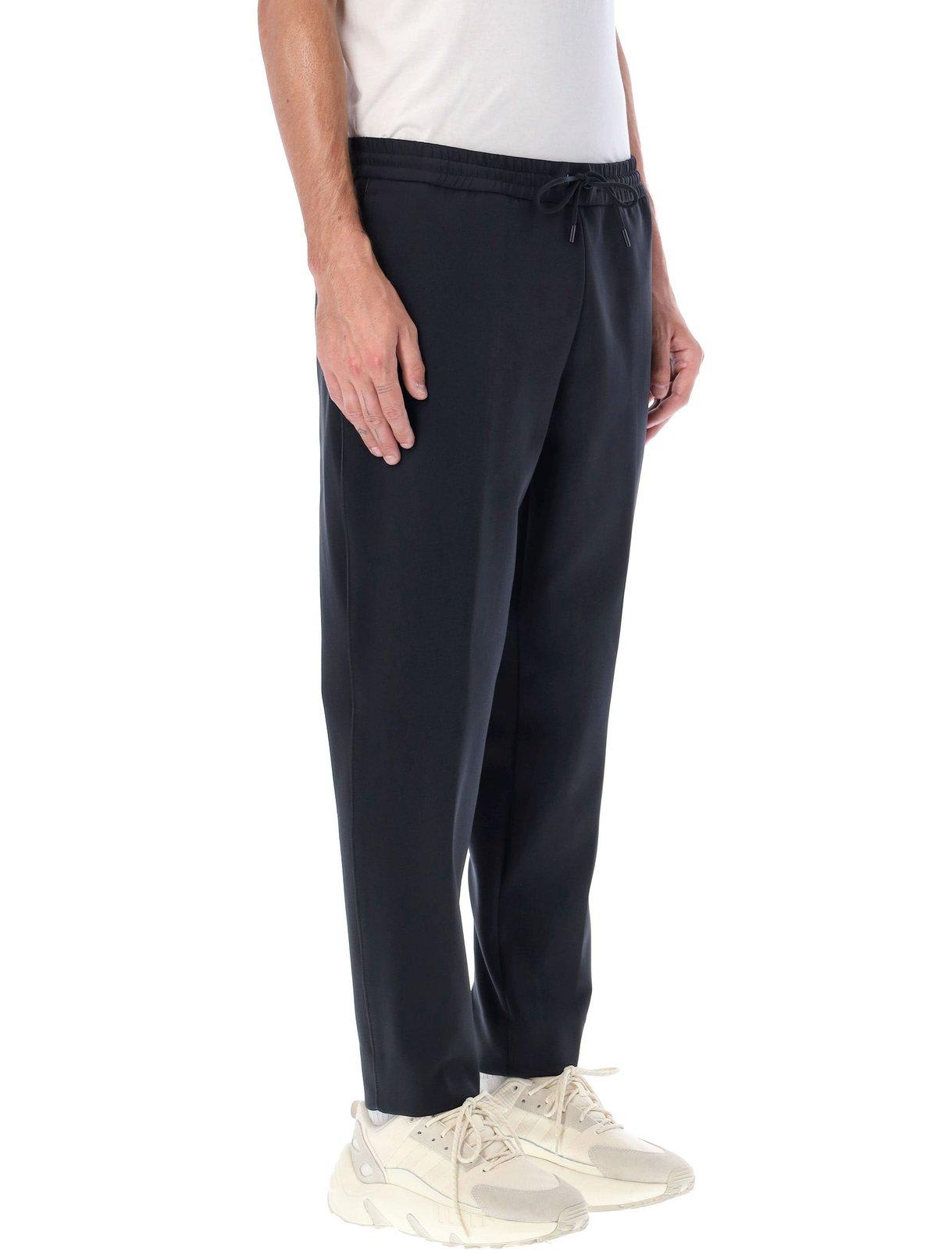 Shop Moncler Classic Drawstring Pants In Black