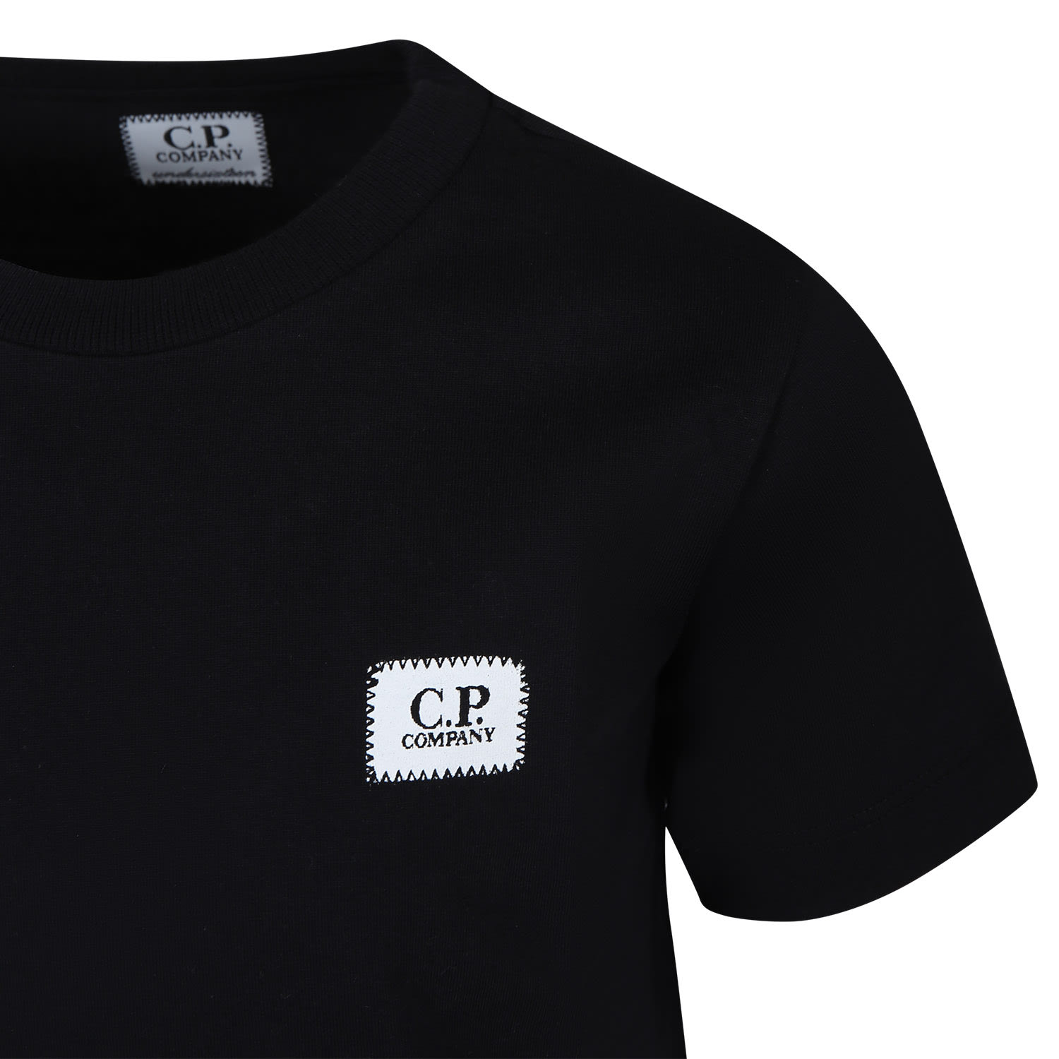 Shop C.p. Company Undersixteen Black T-shirt For Boy With Logo