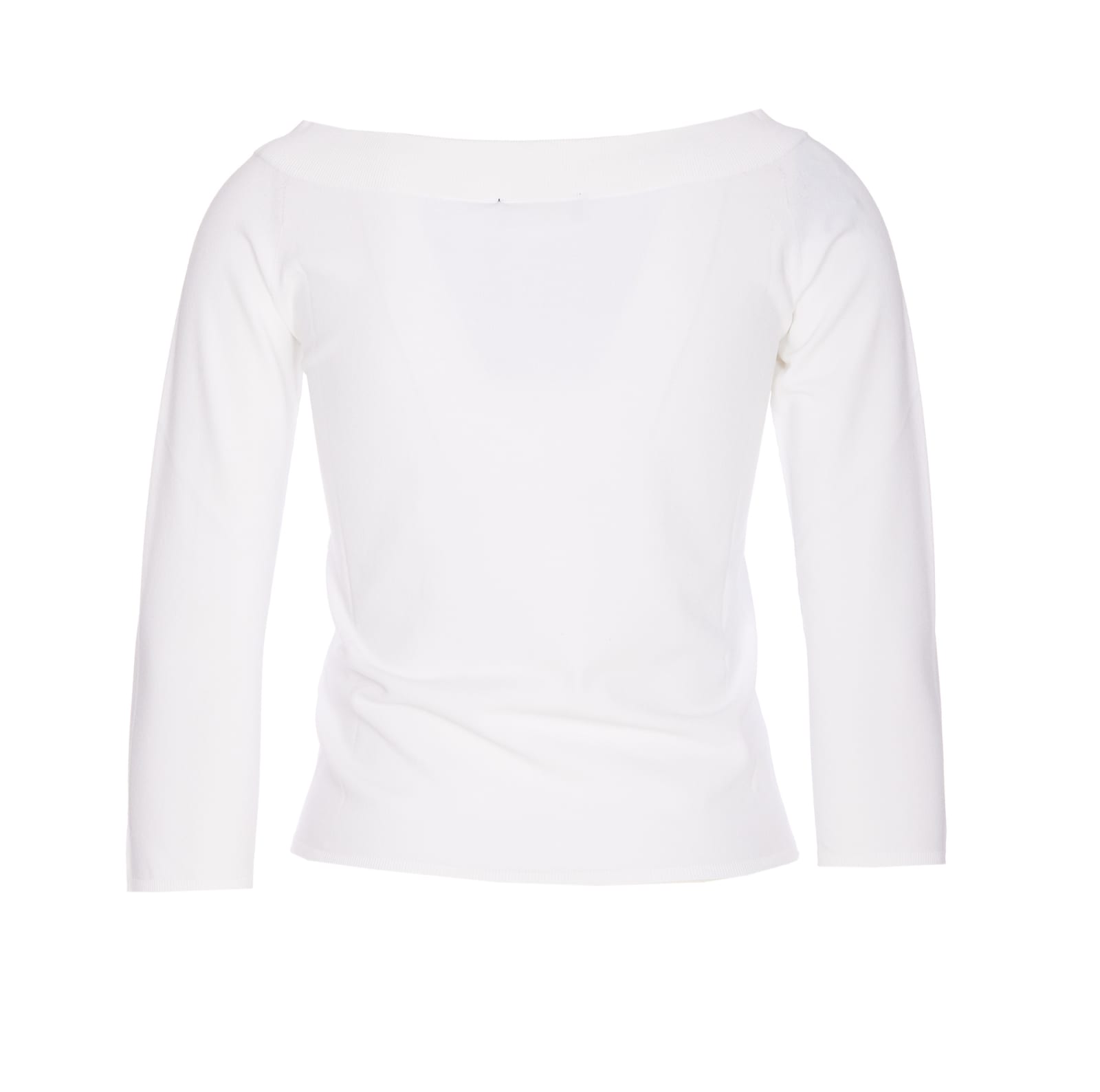 Shop Roberto Collina Long Sleeves Top In White