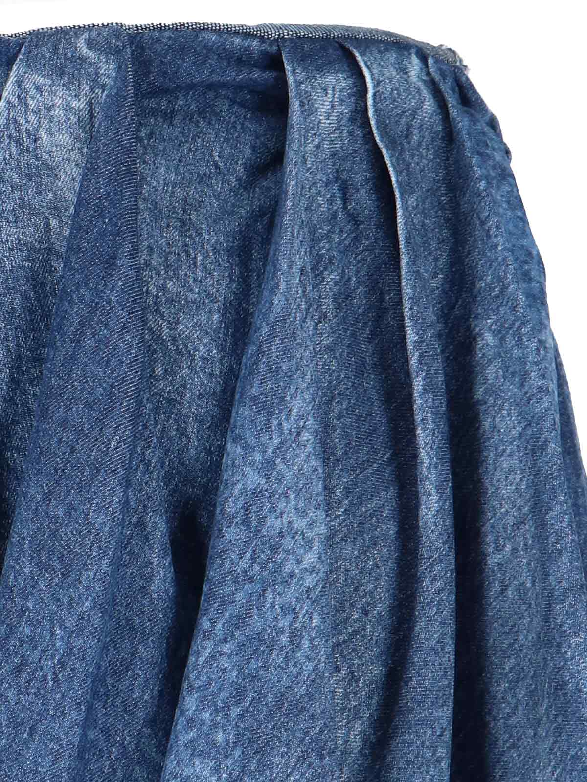 Diesel De-ria Asymmetric Denim Mini Skirt In Blue
