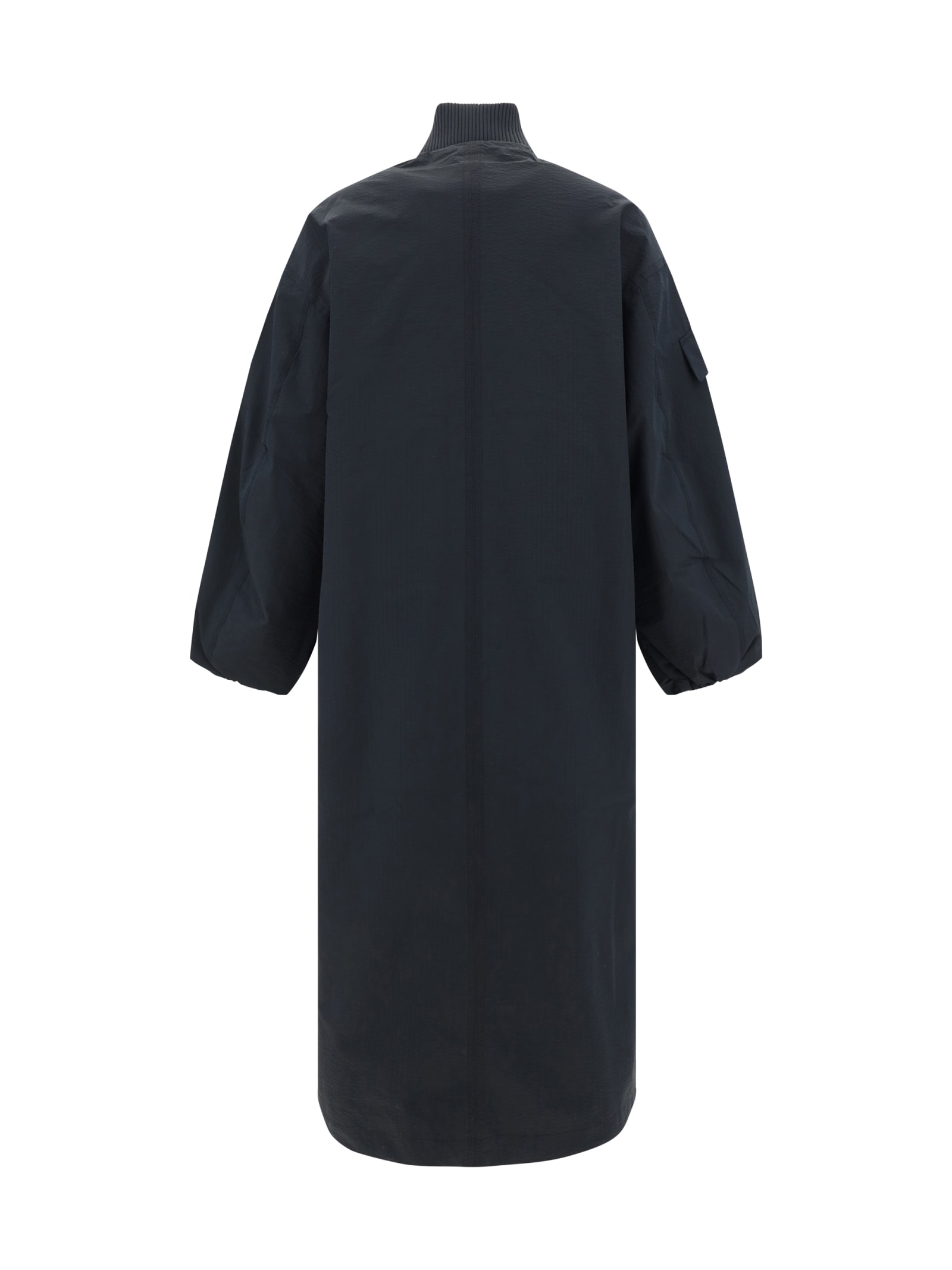 Shop Ganni Coat In Black