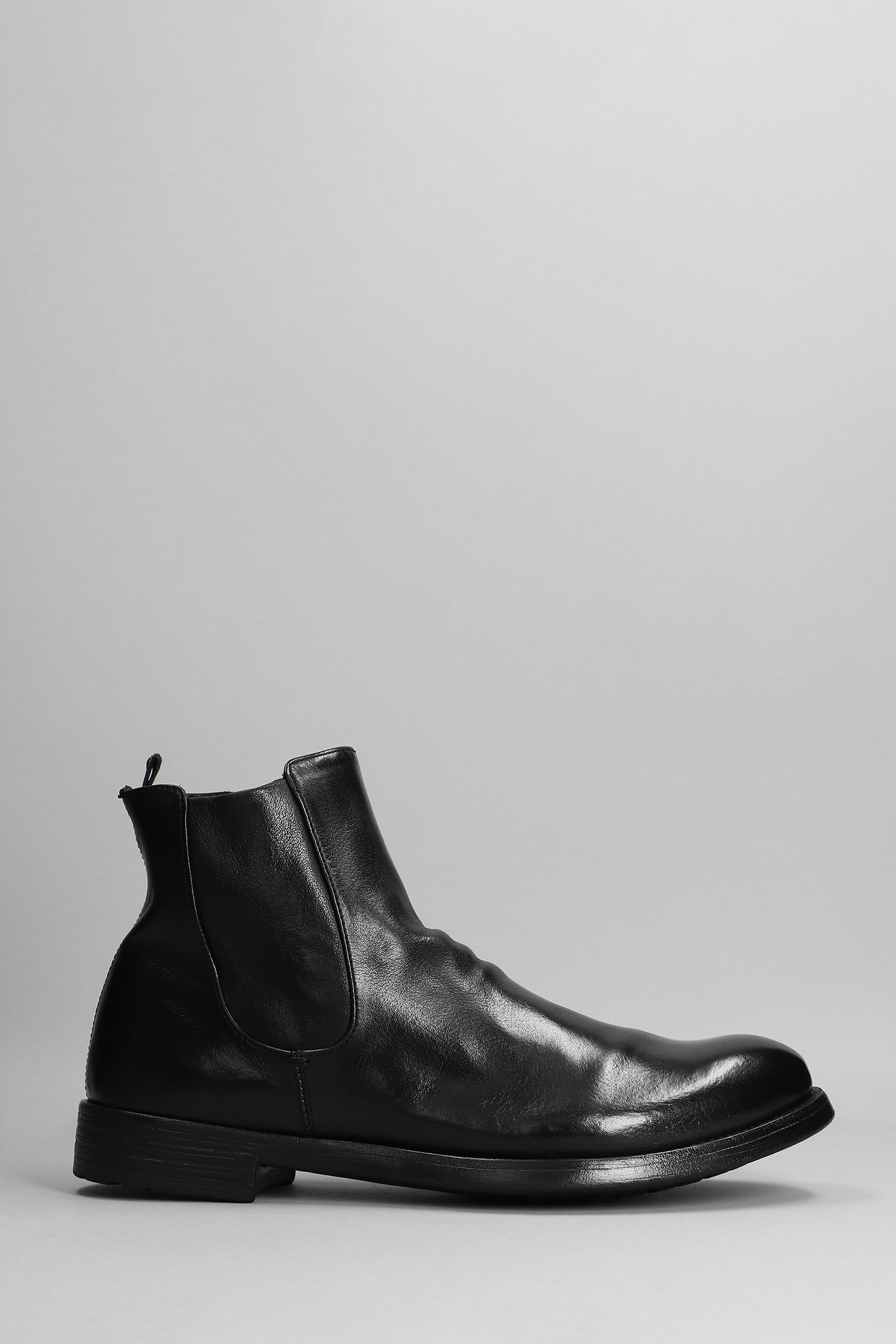 Officine Creative Hive 036 Ankle Boots In Black Leather