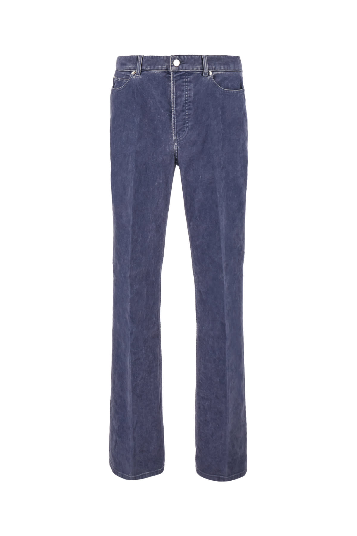 Shop Ferragamo Blue Cotton Blend Jeans In 005