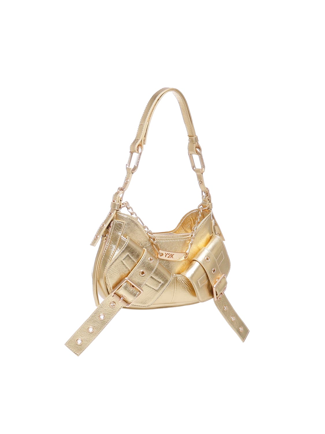 Biasia Shoulder Bag In Cowskin In Golden
