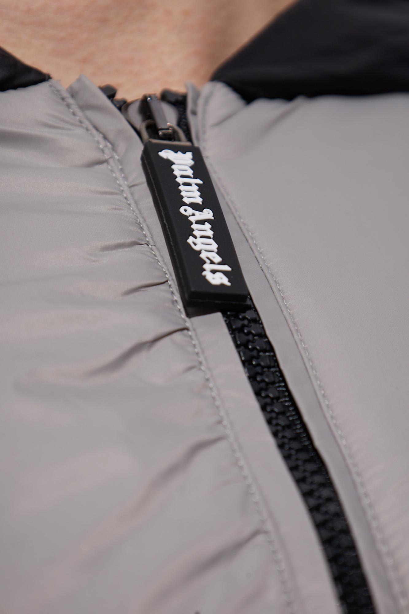 Palm Angels Hooded Jacket In Grigio