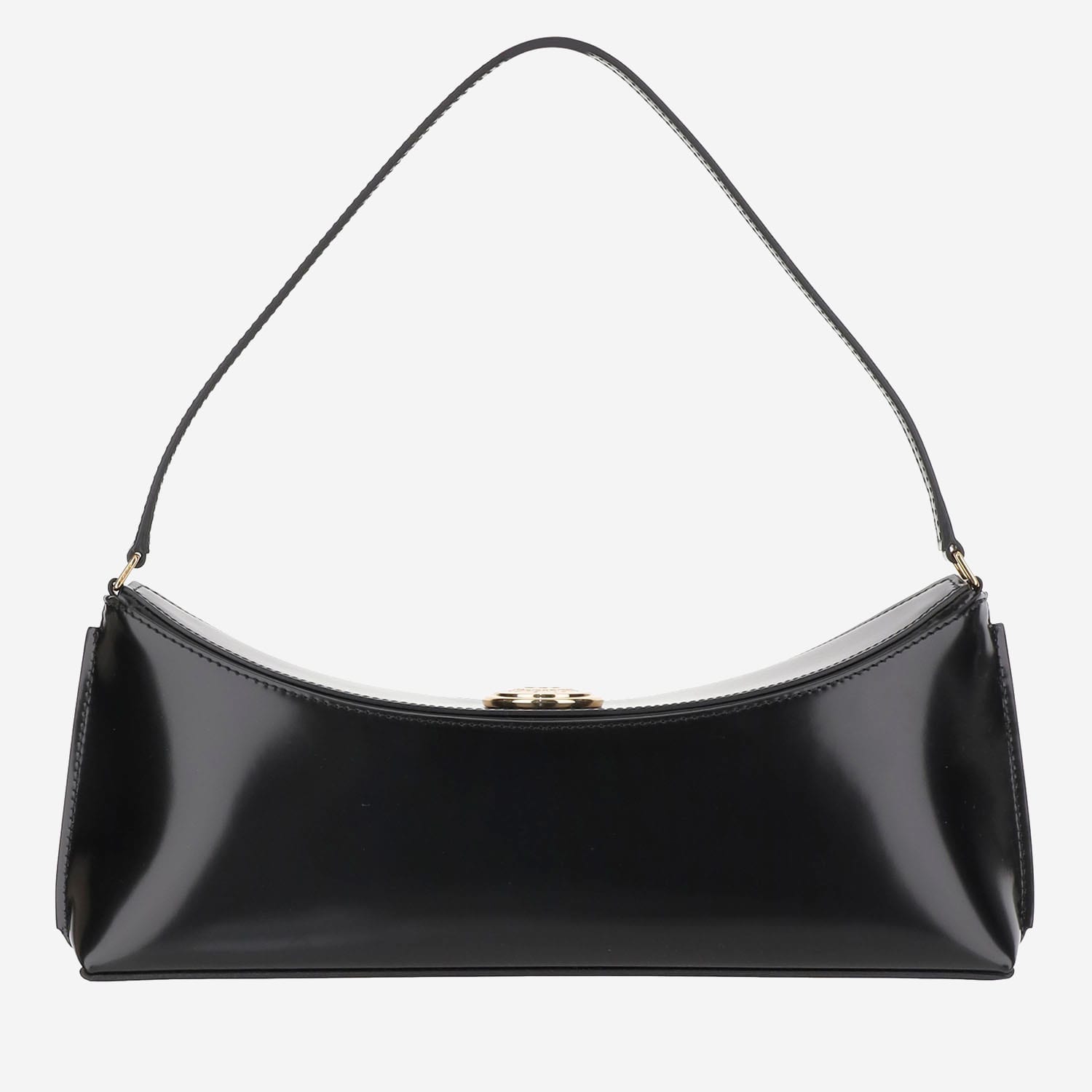 Jacquemus Ovalo Leather Clutch Bag In Black