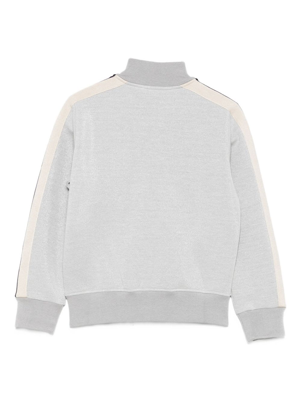 Palm Angels Kids Sporty Full-zip Sweater In Gray