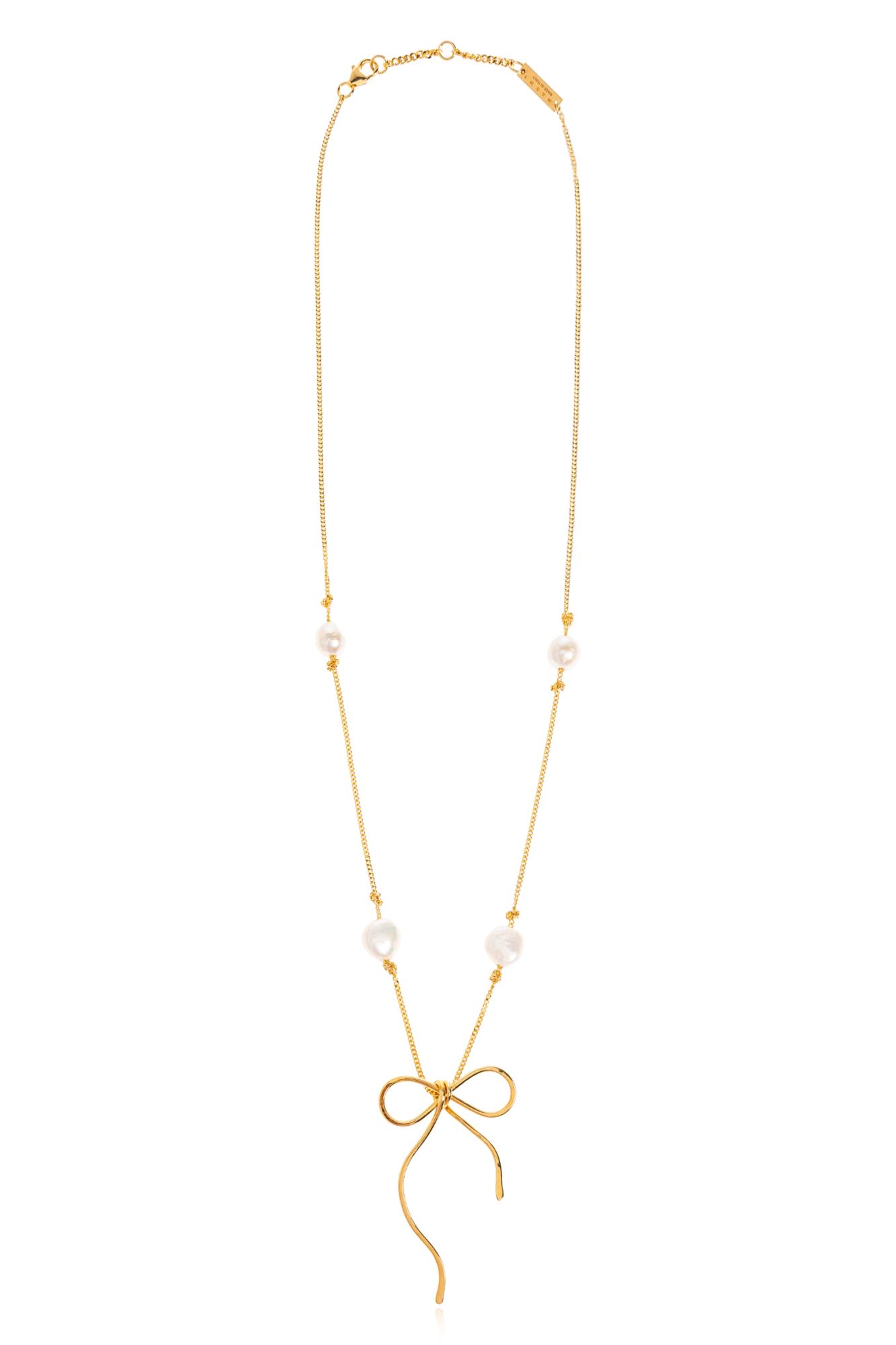 Marni Pearl-embellished Necklace In Gold
