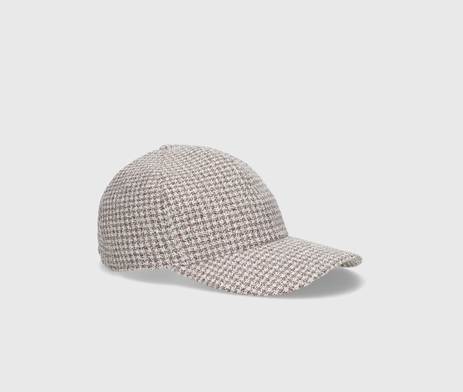 Shop Borsalino Hiker Baseball Cap In Houndstooth Beige/white