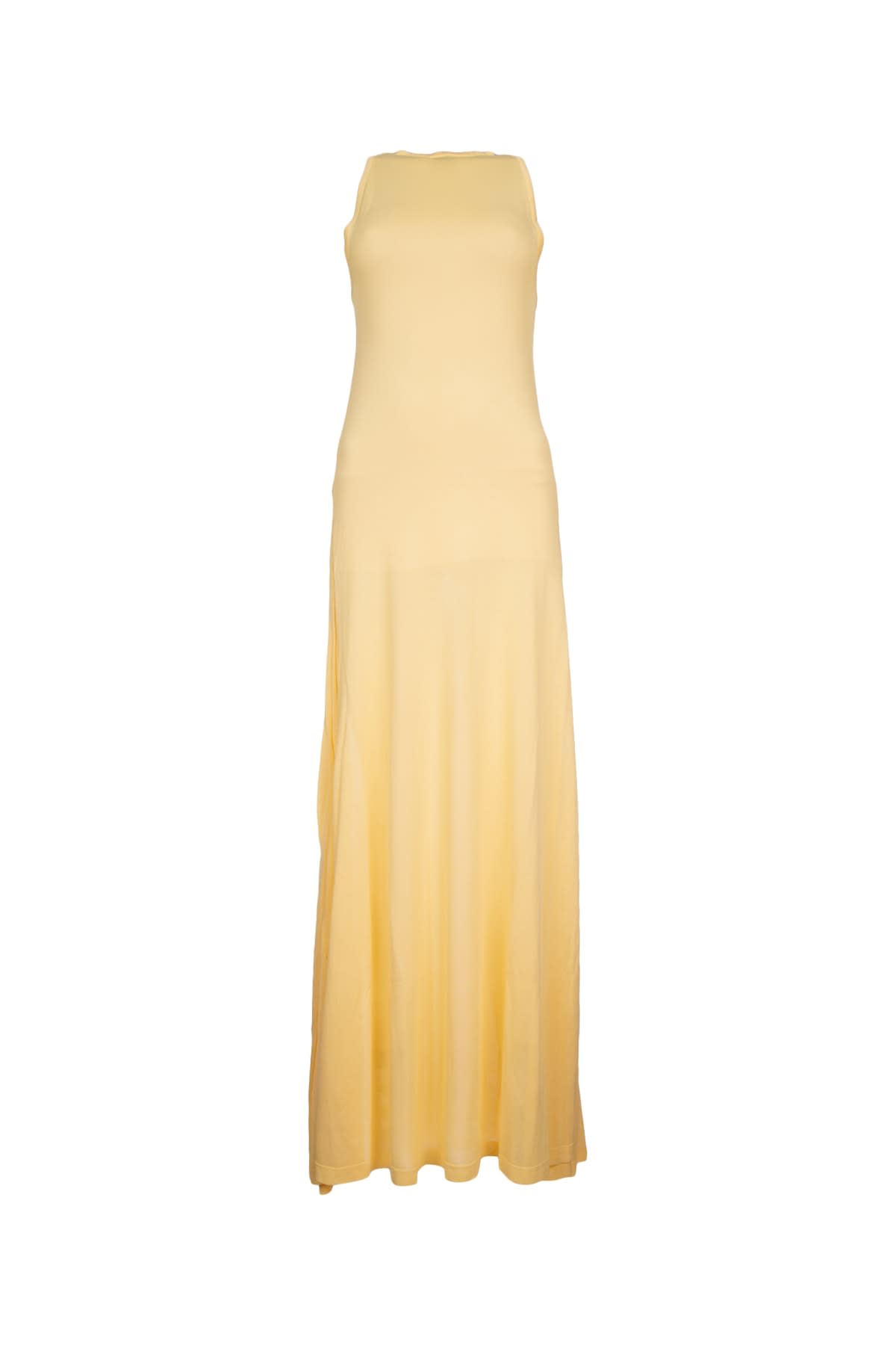 Shop Jacquemus La Robe Maille Sculta In Lightyellow