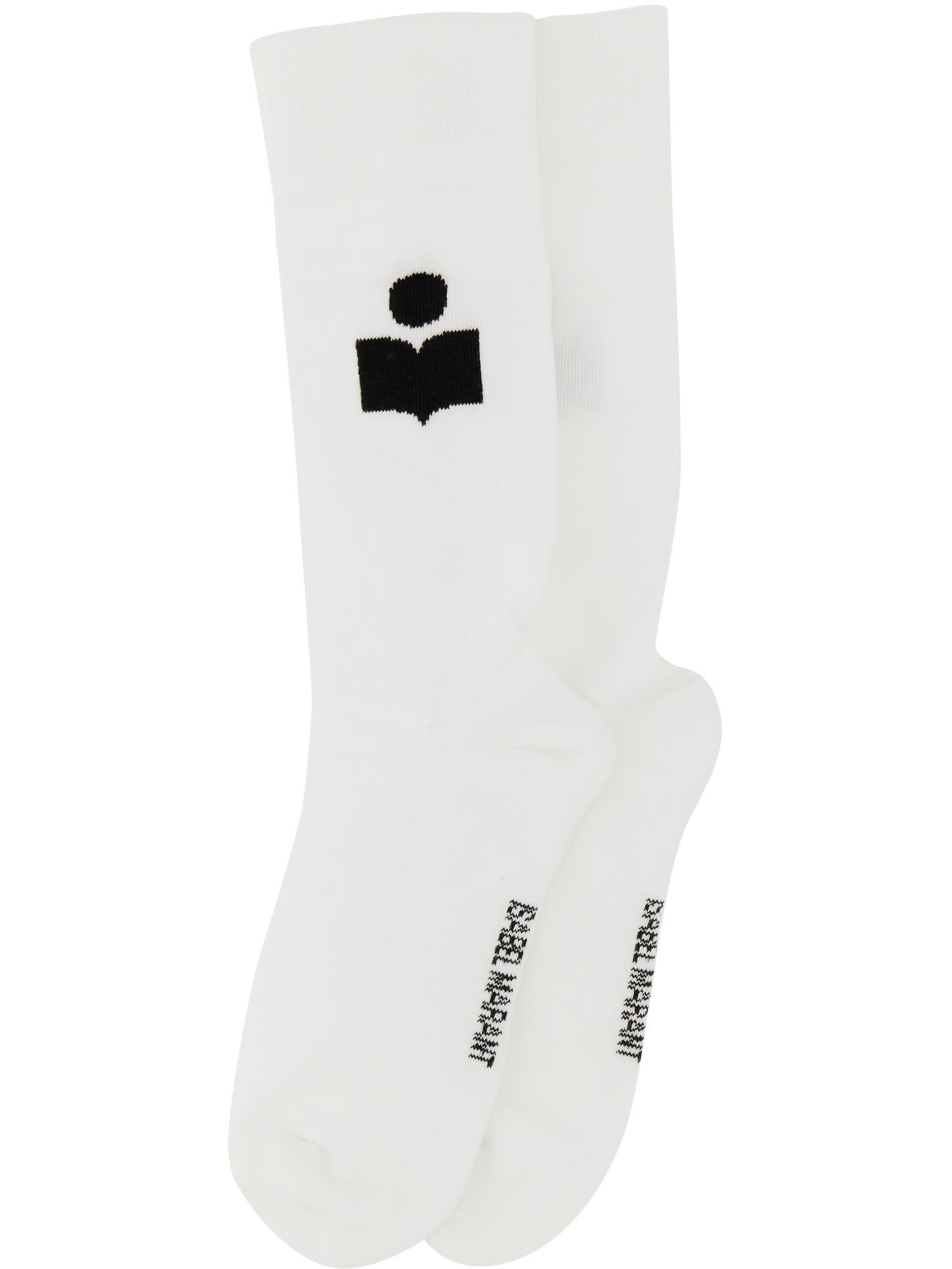 Shop Isabel Marant Socks With Logo In White