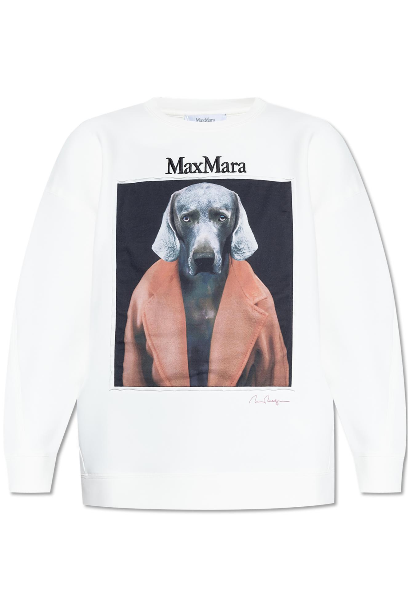 Shop Max Mara Sweatshirt With Bacco Logo In White