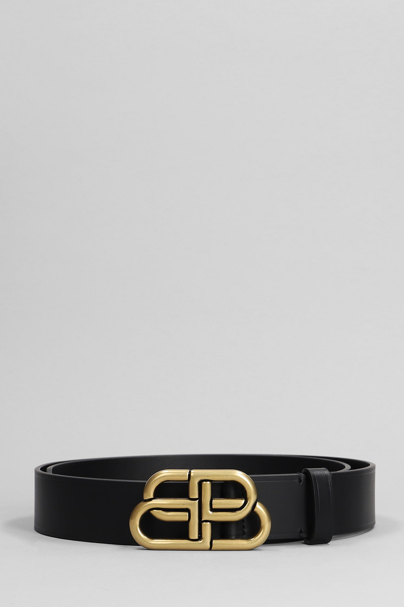 Balenciaga Belts In Black Leather In Gray