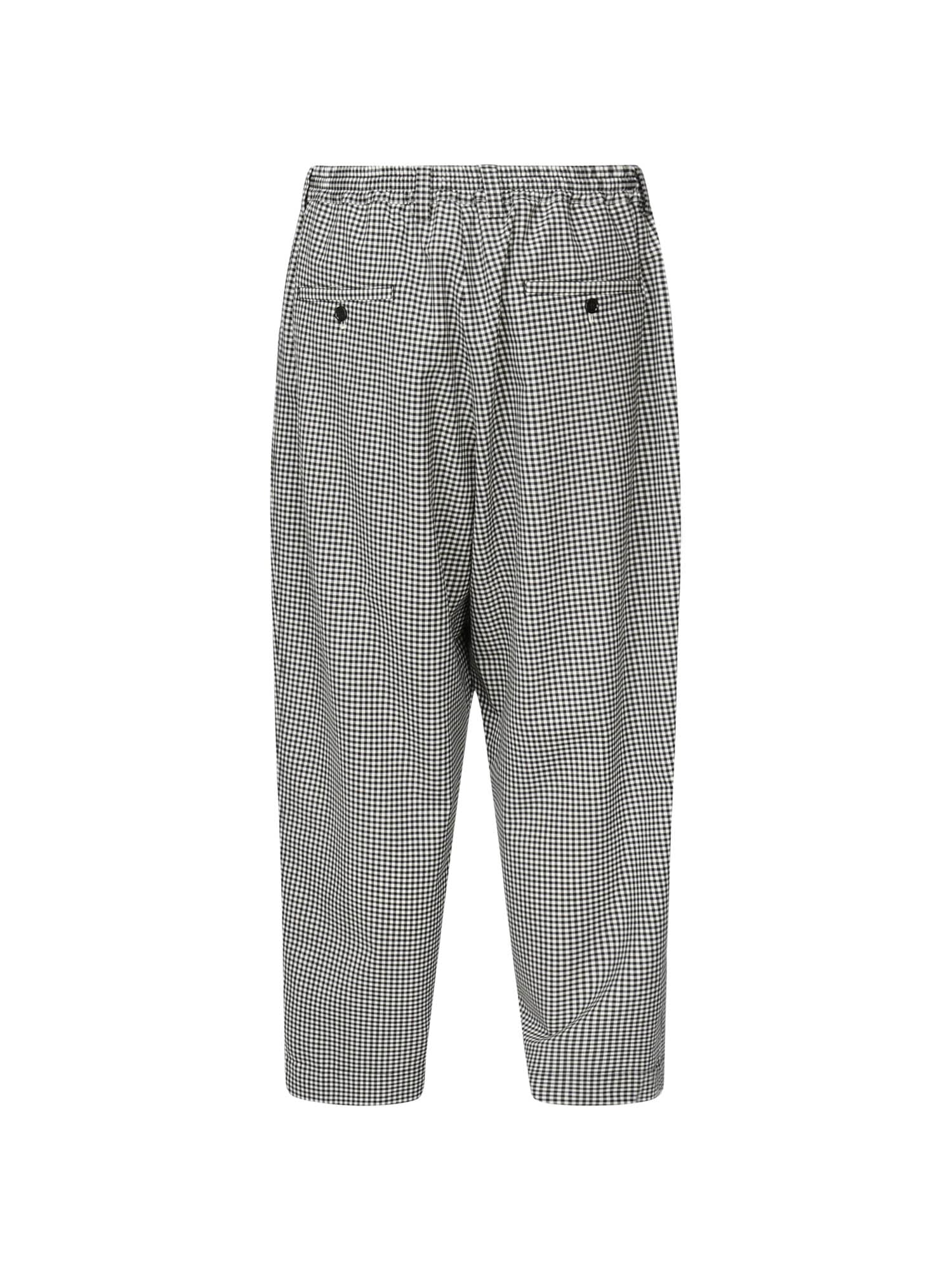 Marni Checked Wool Trousers In Gray