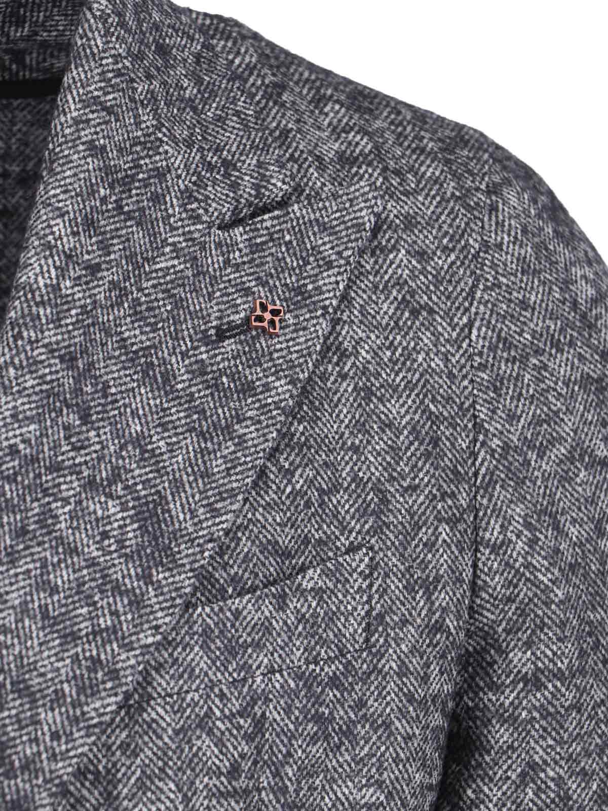 Shop Tagliatore Double-breasted Blazer In Gray