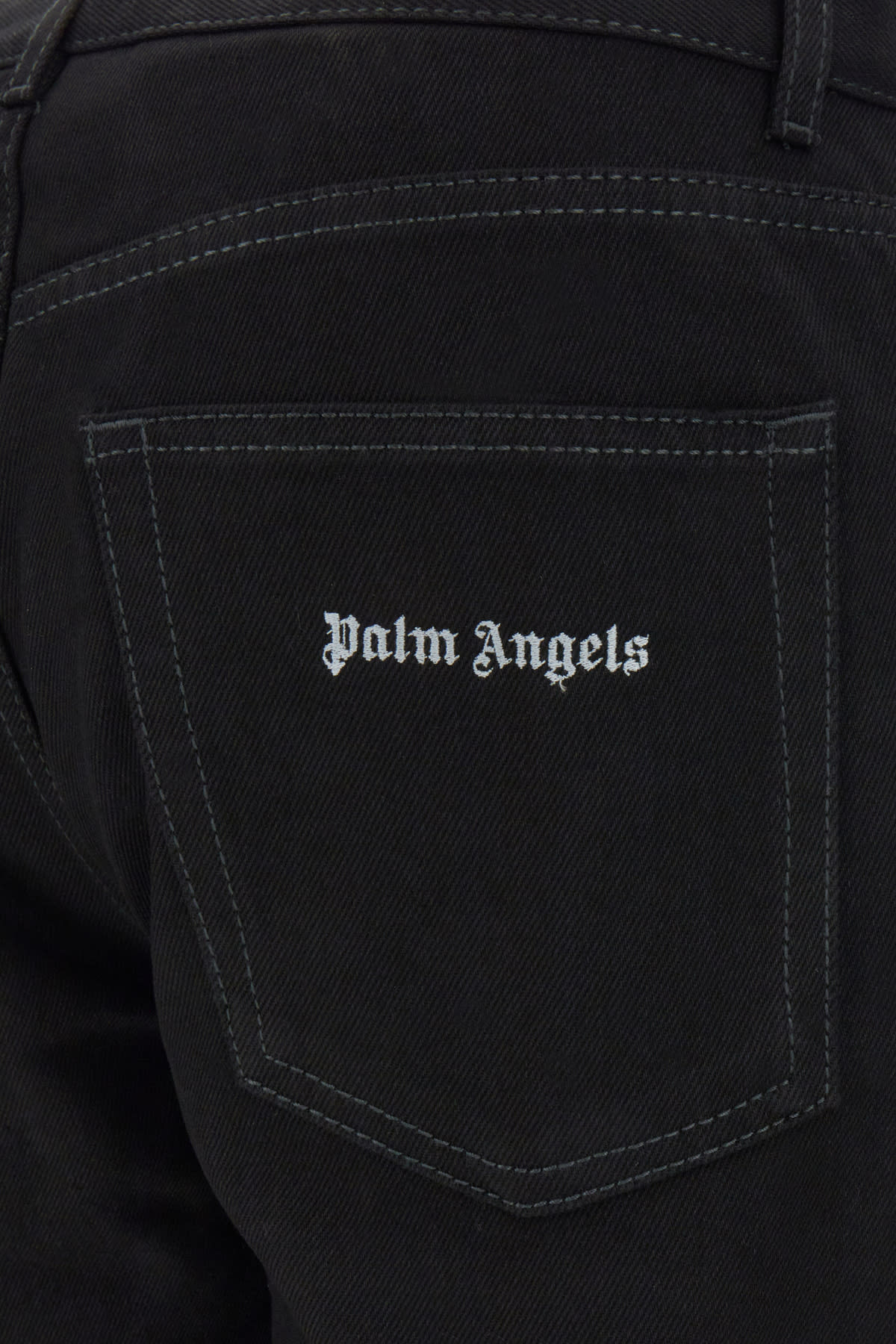 Shop Palm Angels Black Denim Jeans In 1001