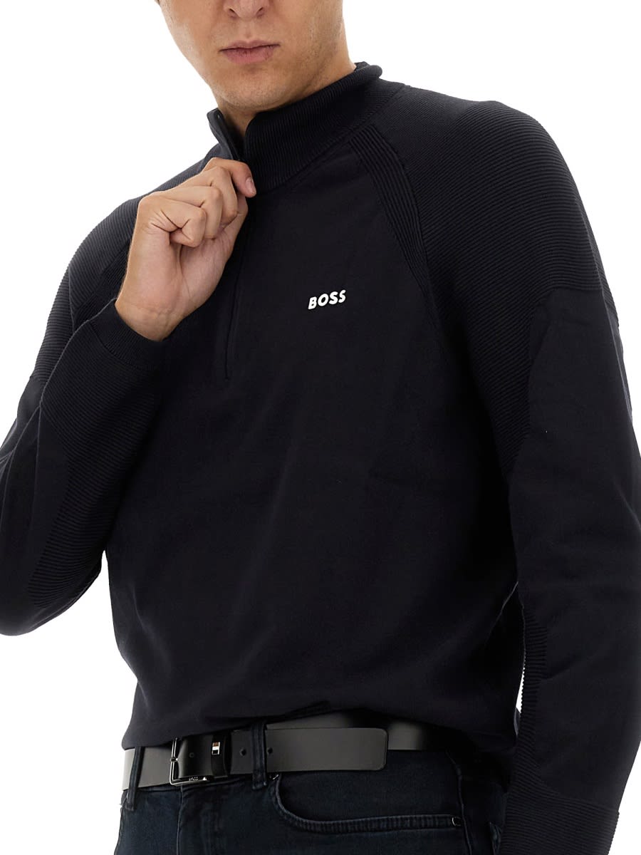 Hugo Boss Boss Sweatshirt With Logo In Blue