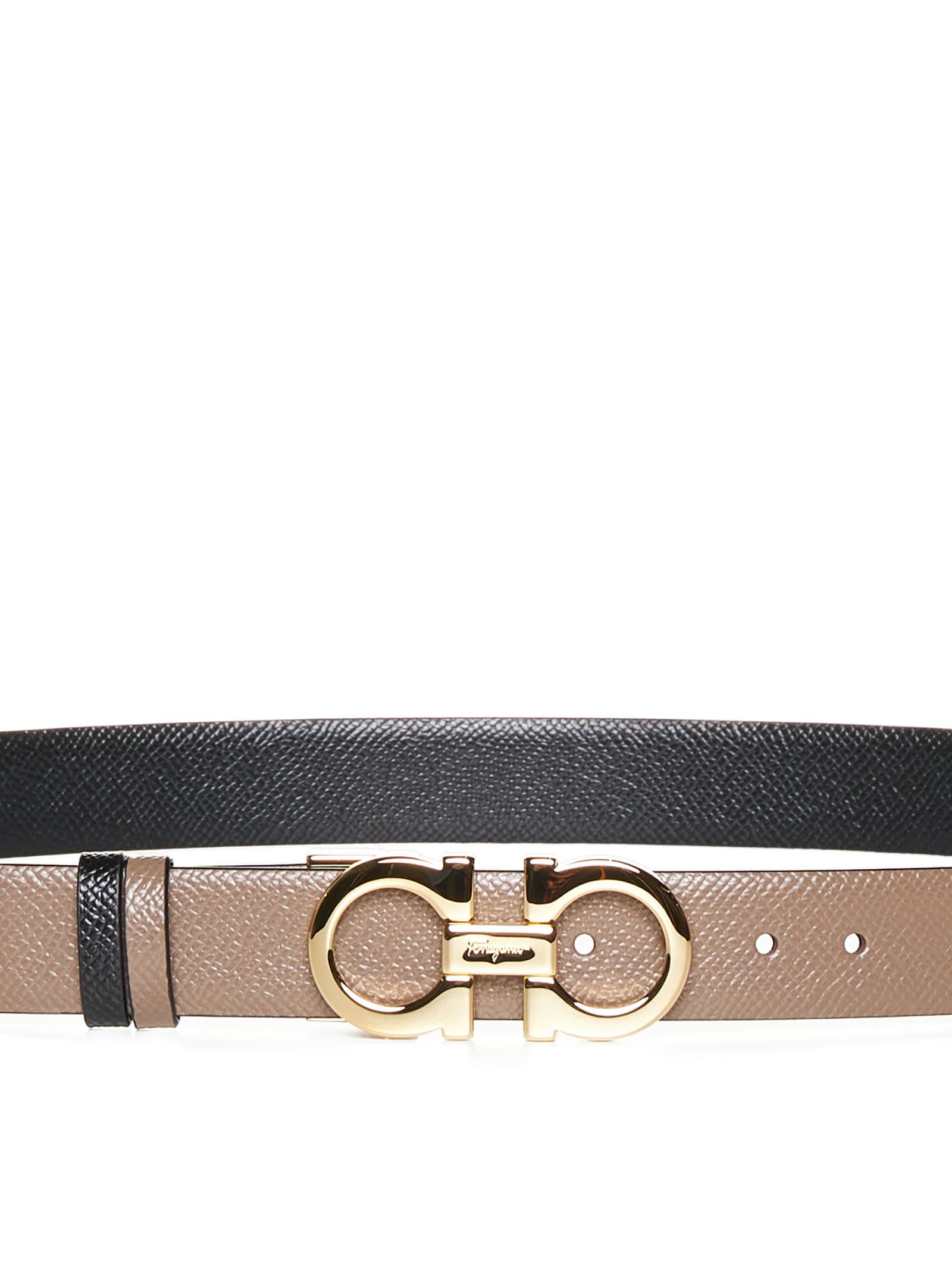 Shop Ferragamo Belt In Caraway Seed || Nero