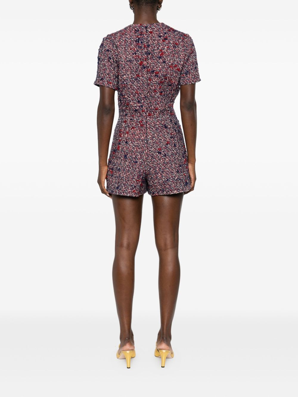 Gucci Textured Wool Dress Featuring Signature Buttons In Brown