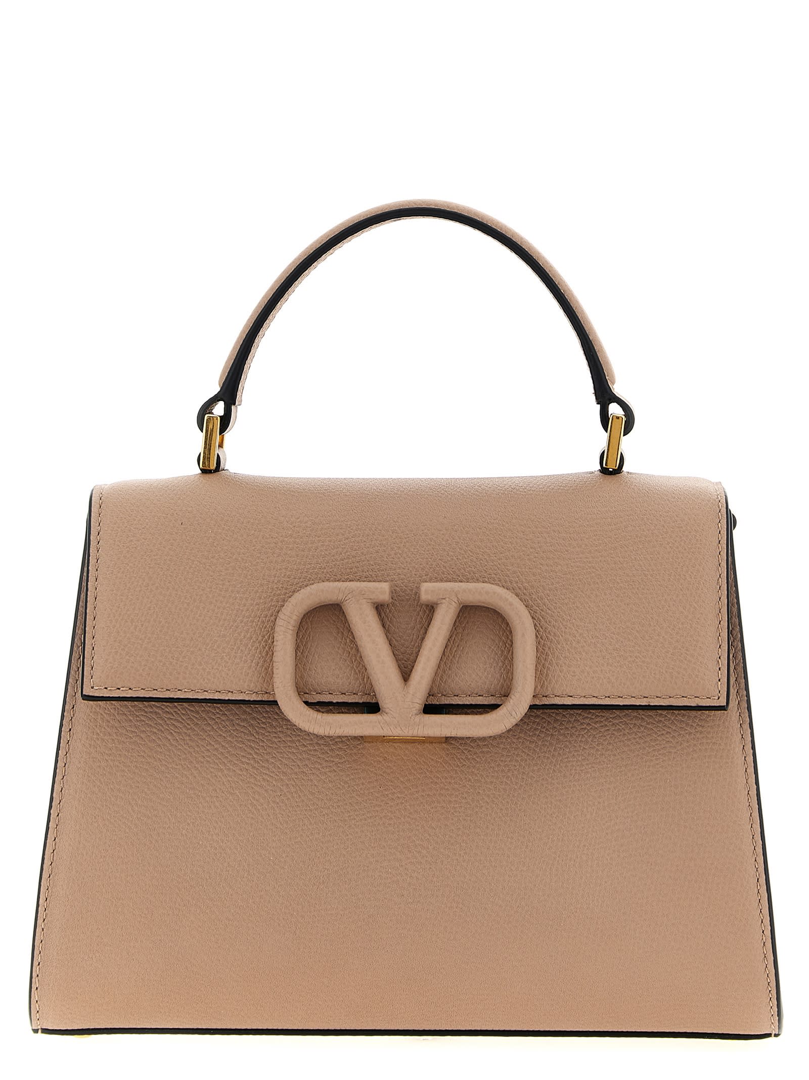 Valentino Small Vsling Handbag Top Handle In Neutral