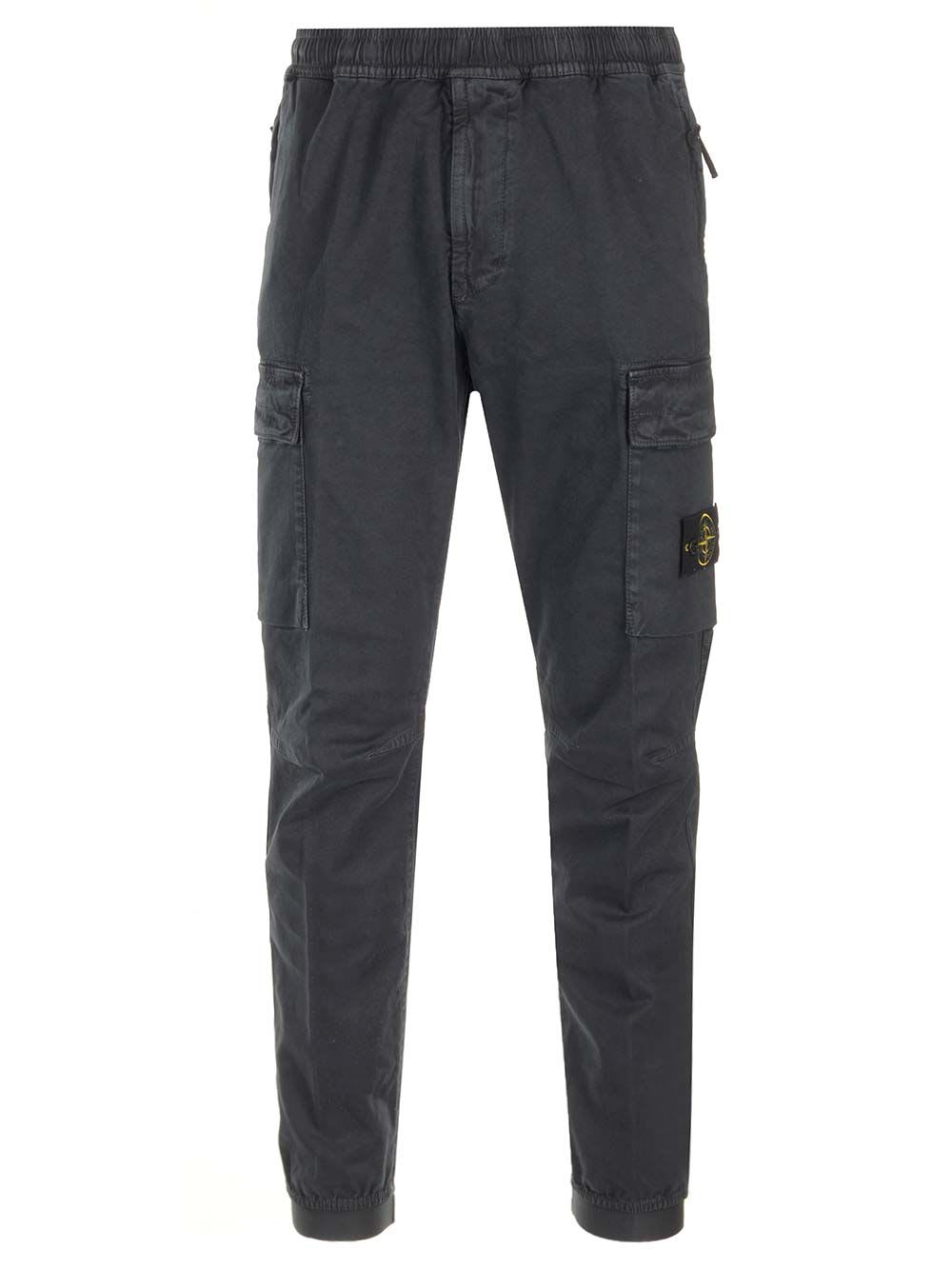 Shop Stone Island Cargo Pants In Organic Cotton In Blue