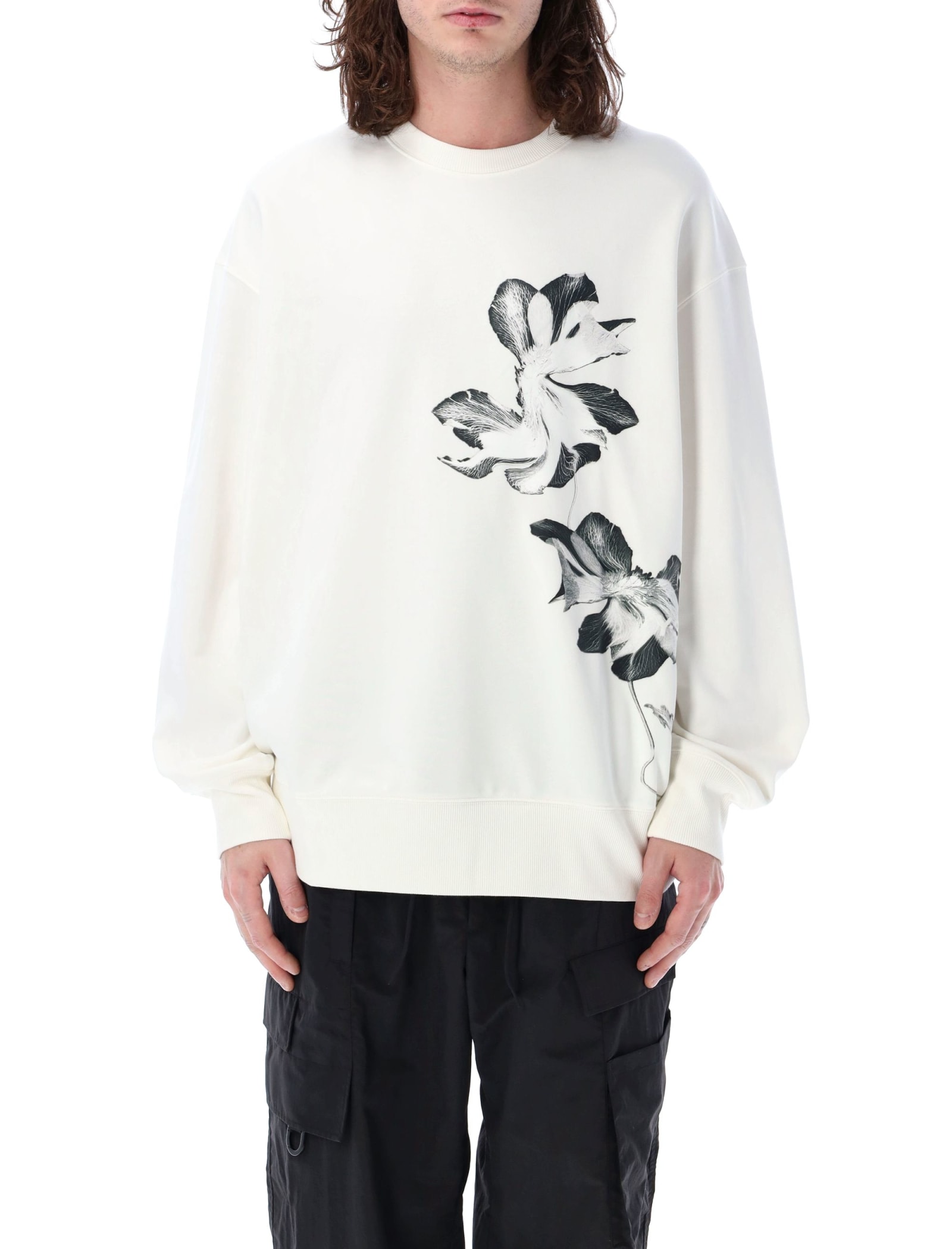 Shop Y-3 Graphic French Terry Sweatshirt In White