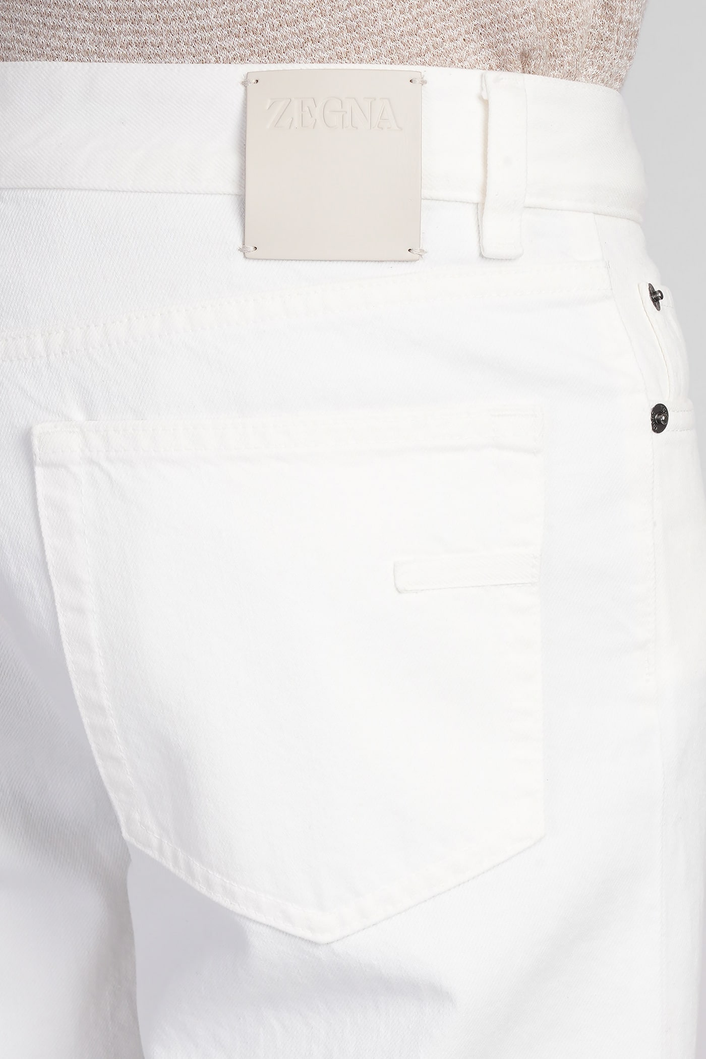 Zegna White Rinse-washed Stretch Cotton Roccia Jeans In White