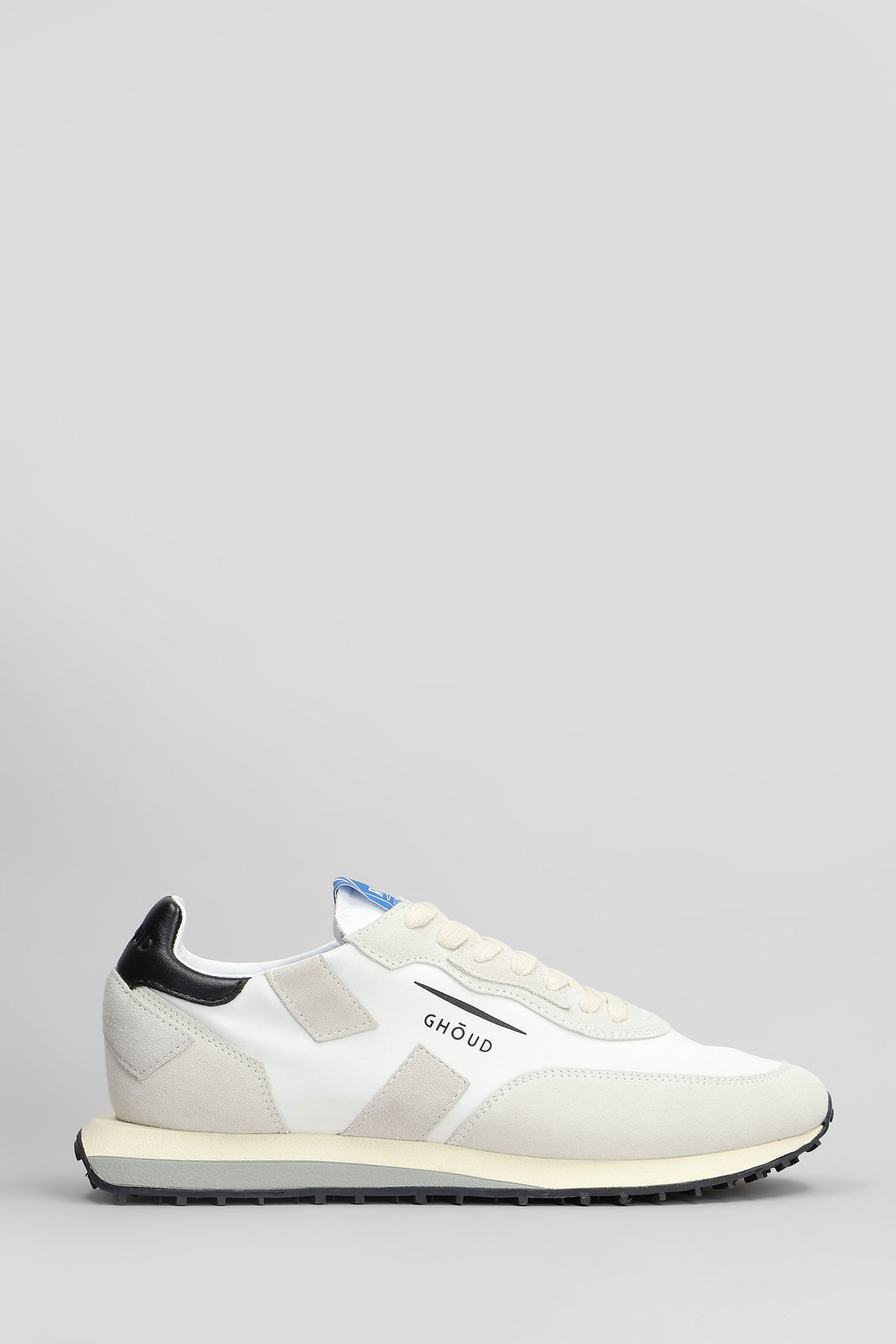 Rush Low Sneakers In White Suede And Fabric