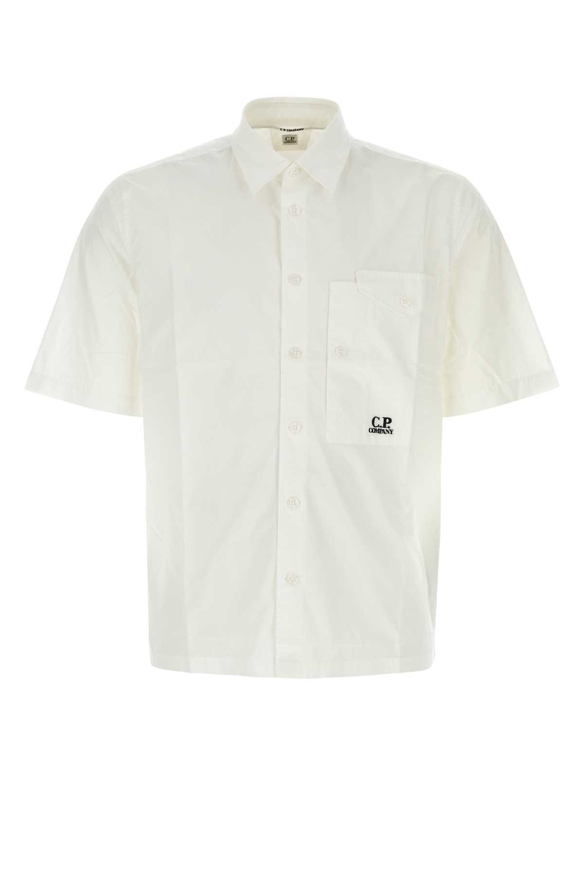 Shop C.p. Company White Cotton Shirt In Gauzewhite