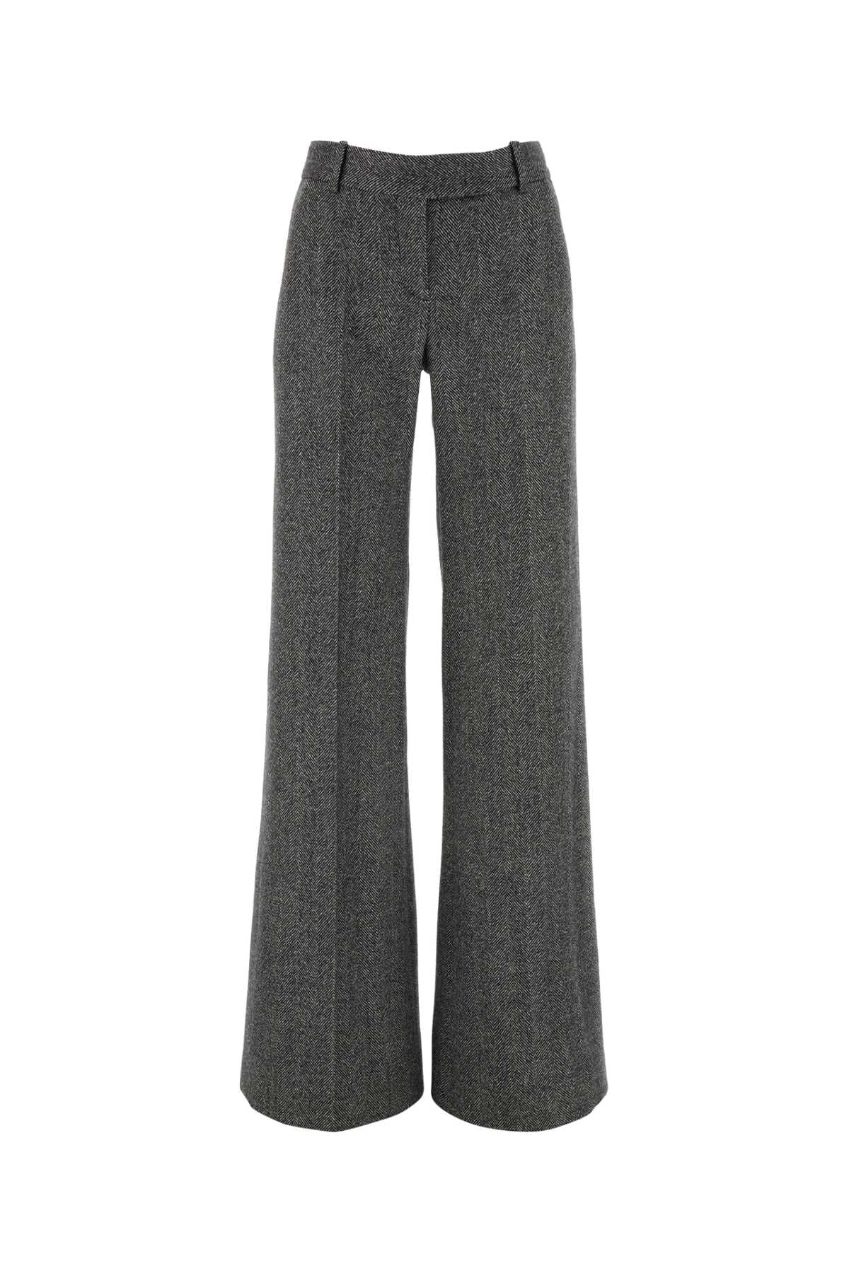 Shop Ermanno Scervino Embroidered Stretch Wool Blend Wide-leg Pant In Grigio