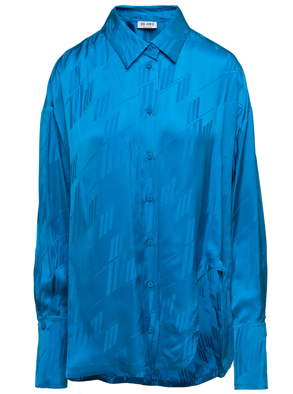 Shop Attico Diana Shirt In Clear Blue