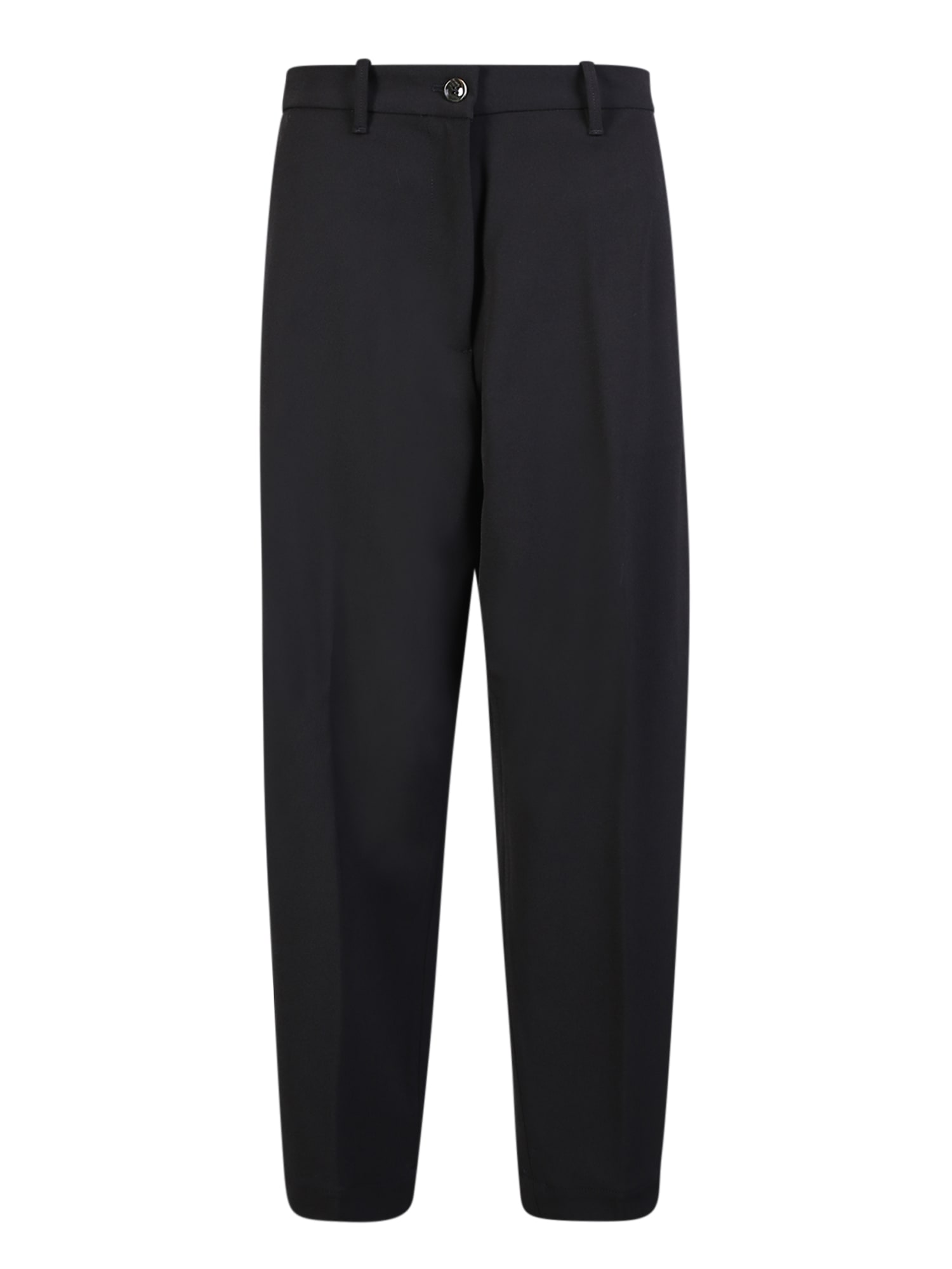 Nine In The Morning High-waisted Black Carrot Trousers In Black