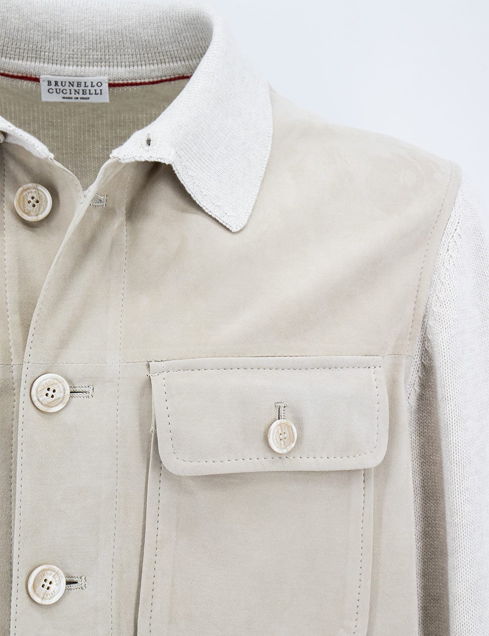 Shop Brunello Cucinelli Jacket In English White Avena
