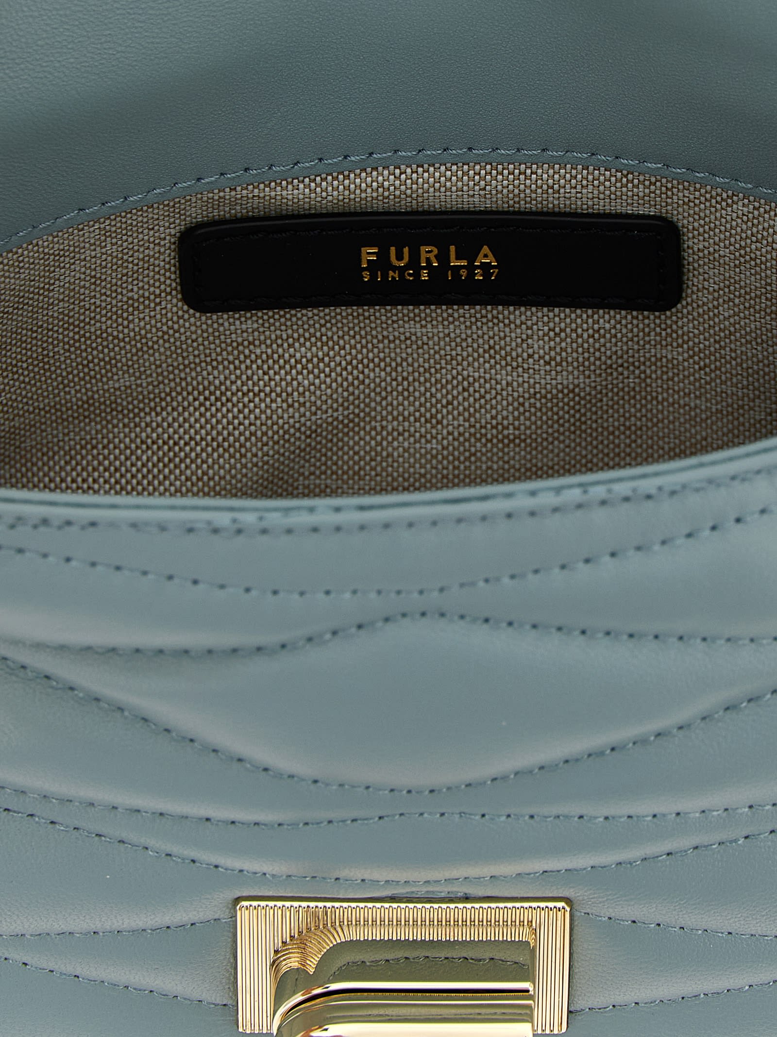 Furla Quilted Shoulder Bag In Blue