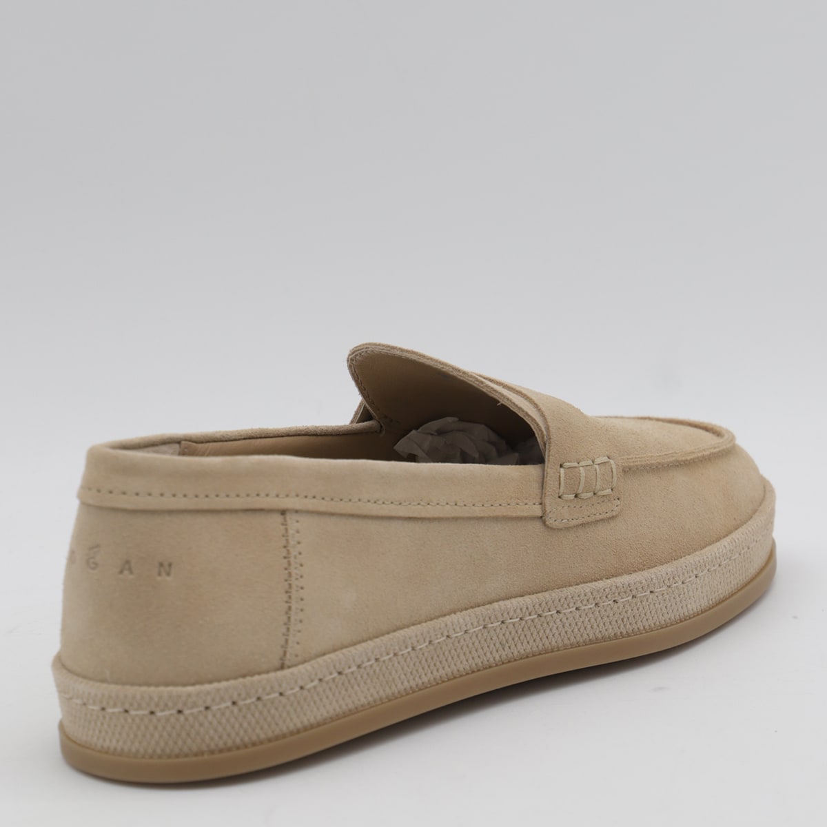 Hogan Loafers With Rubber Sole And Suede Finish In Neutrals