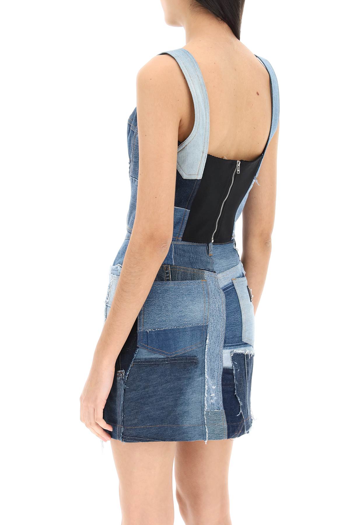 Dolce & Gabbana Denim Cropped Top In Blue