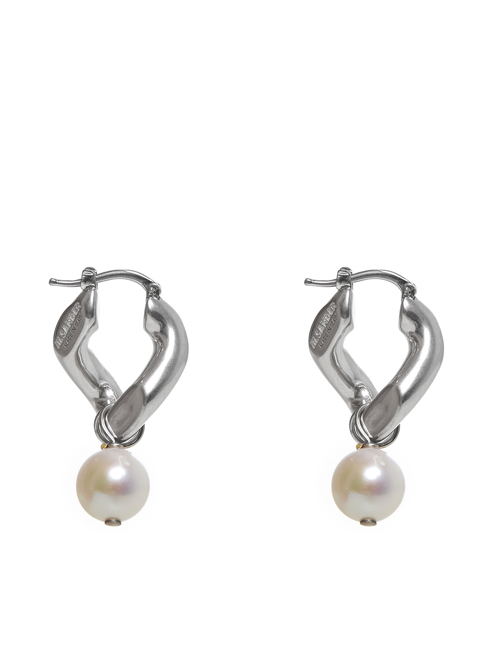 Shop Jil Sander Earrings In Silver