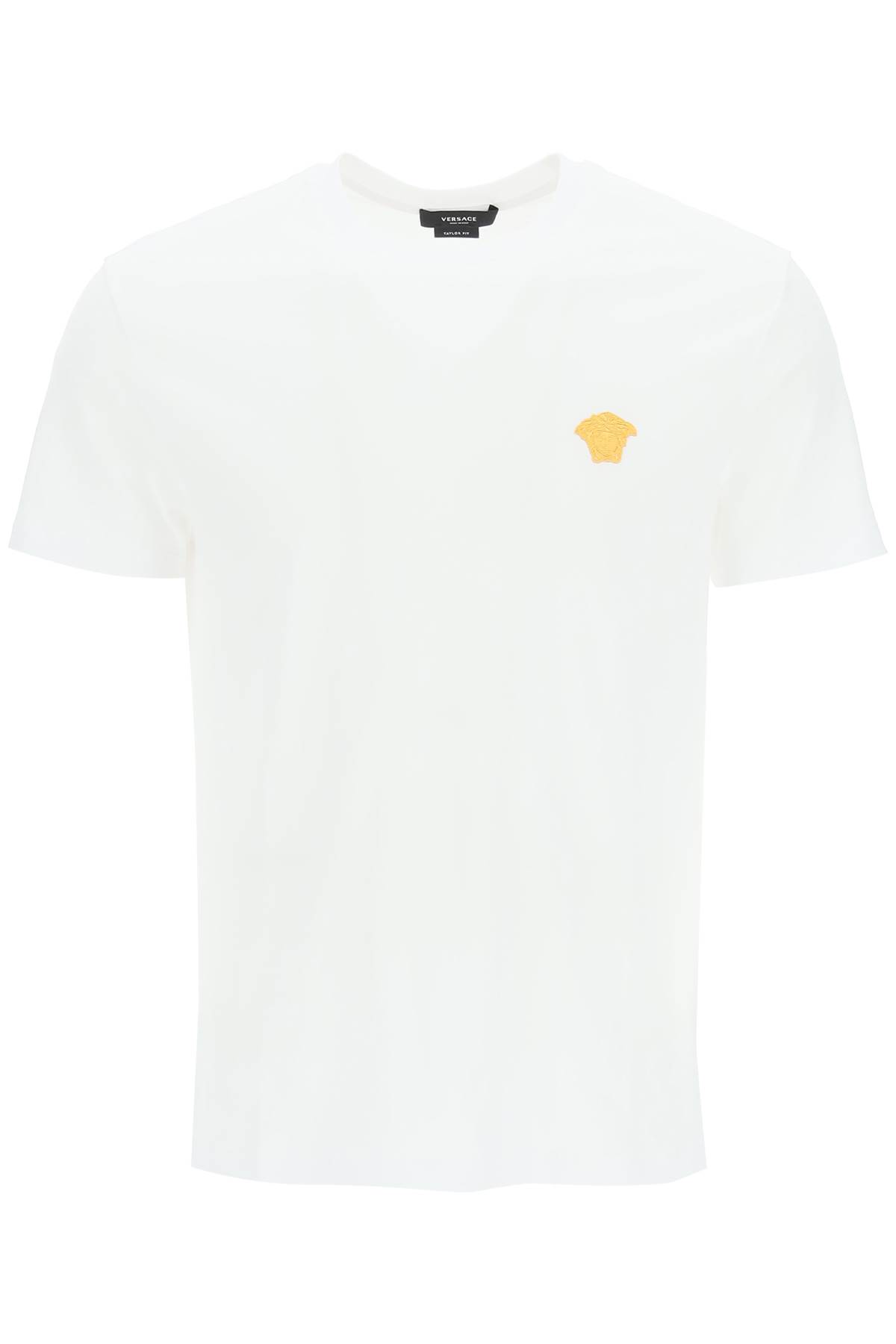Shop Versace Medusa Embroidered T-shirt In Optical White (white)