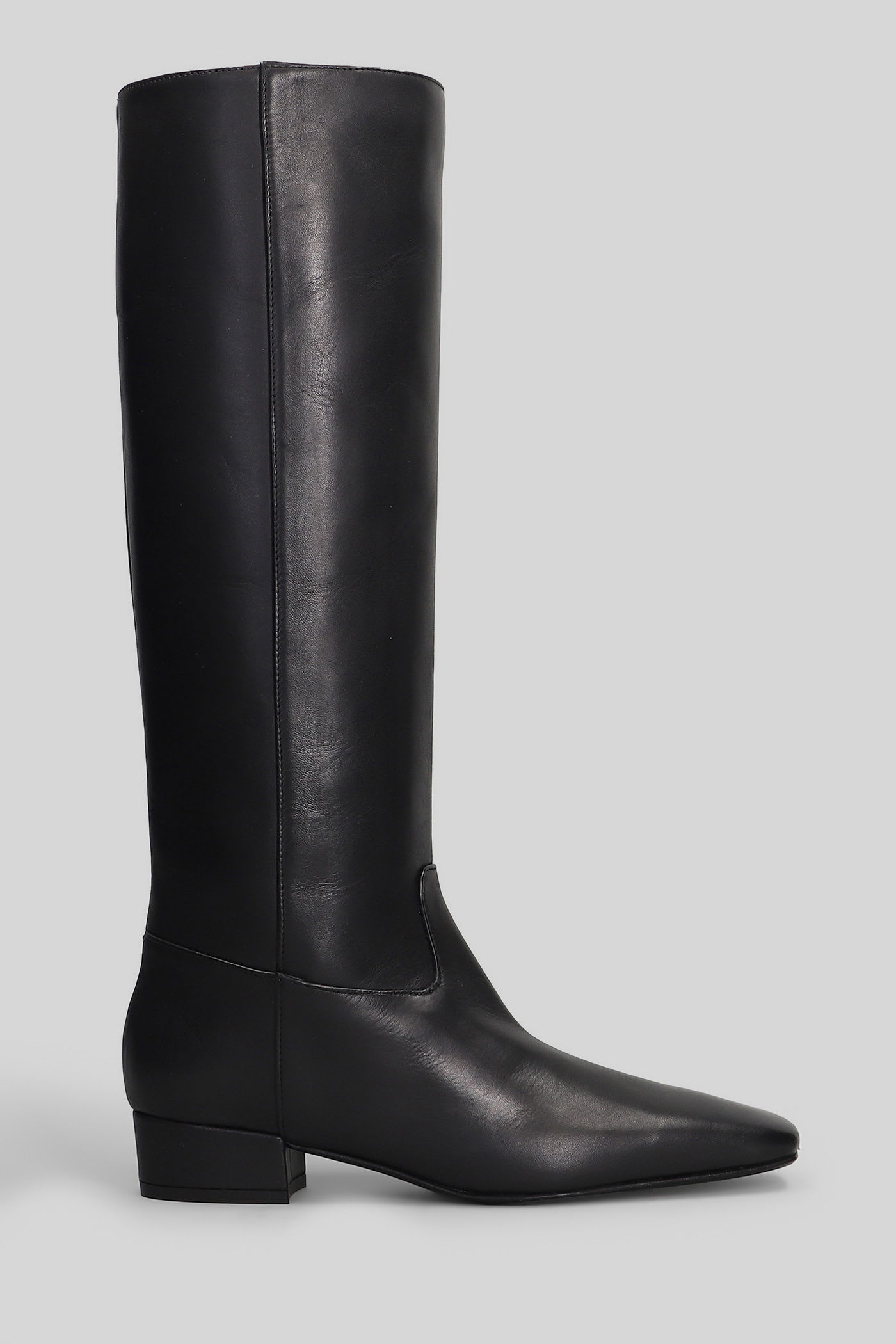 Fabio Rusconi Low Heels Boots In Black Leather