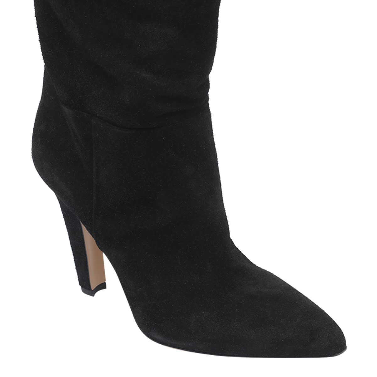 Paris Texas Over-the-knee Suede Pointed Toe Boots In Black
