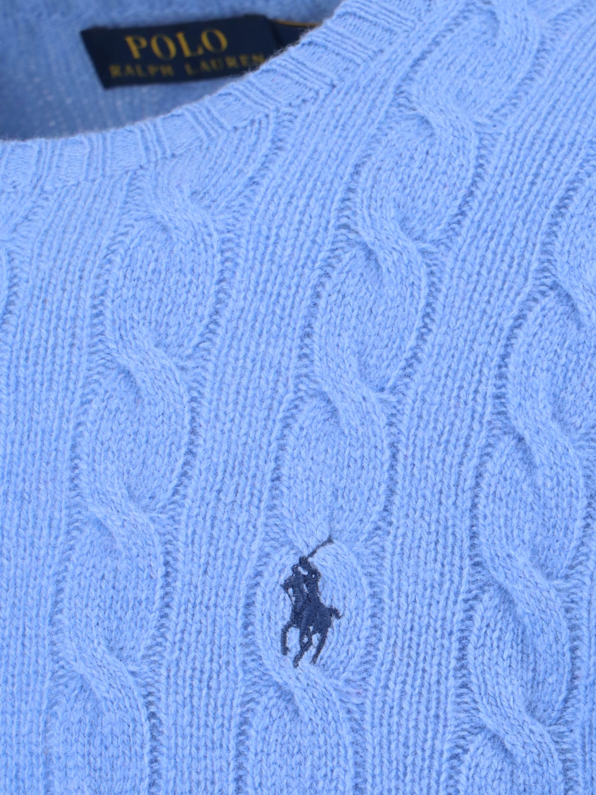 Polo Ralph Lauren Cable-knit Wool-cashmere Jumper Clothing In Blue