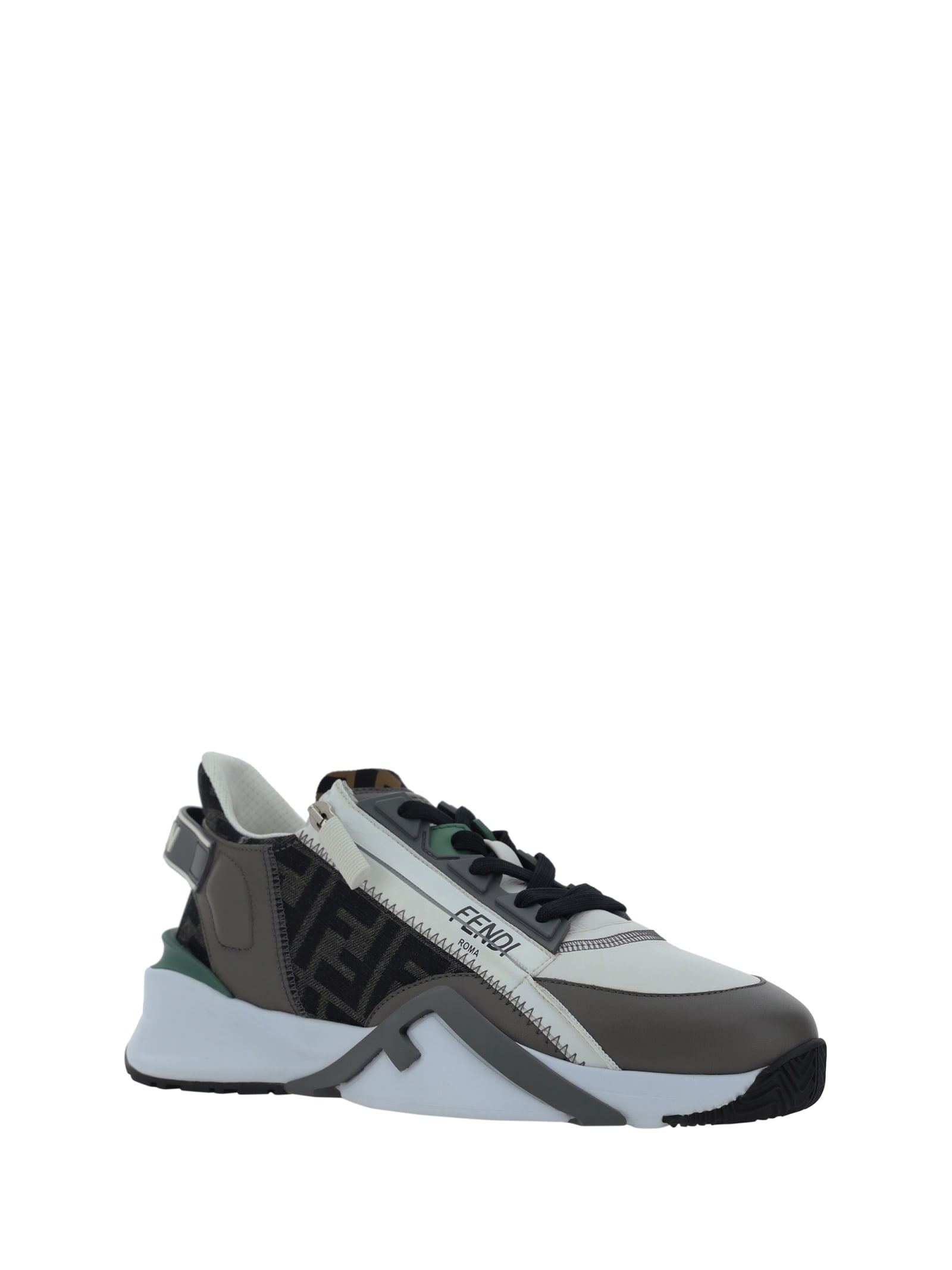 Shop Fendi Flow Running Sneakers In Grigio