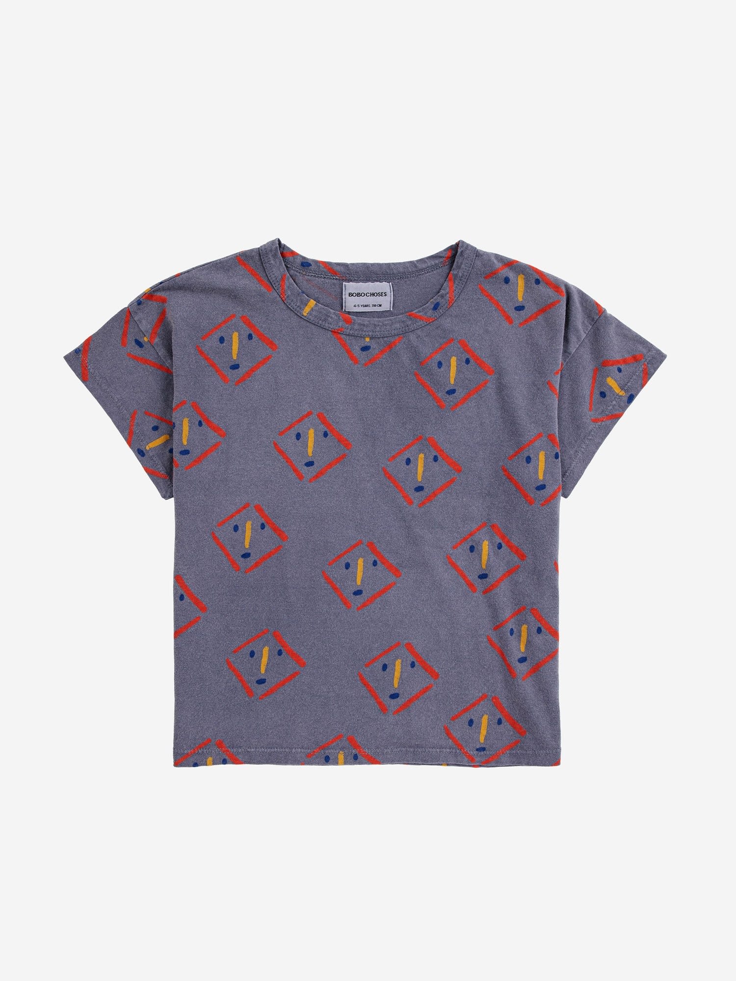 Bobo Choses Purple T-shirt For Kids With All-over Multicolor Print In Violet