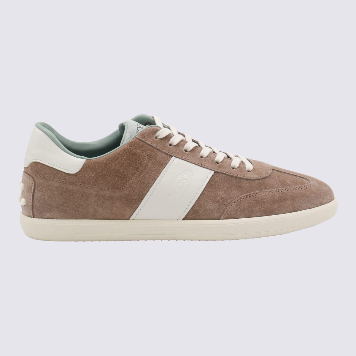 Shop Tod's Brown Suede Sneakers