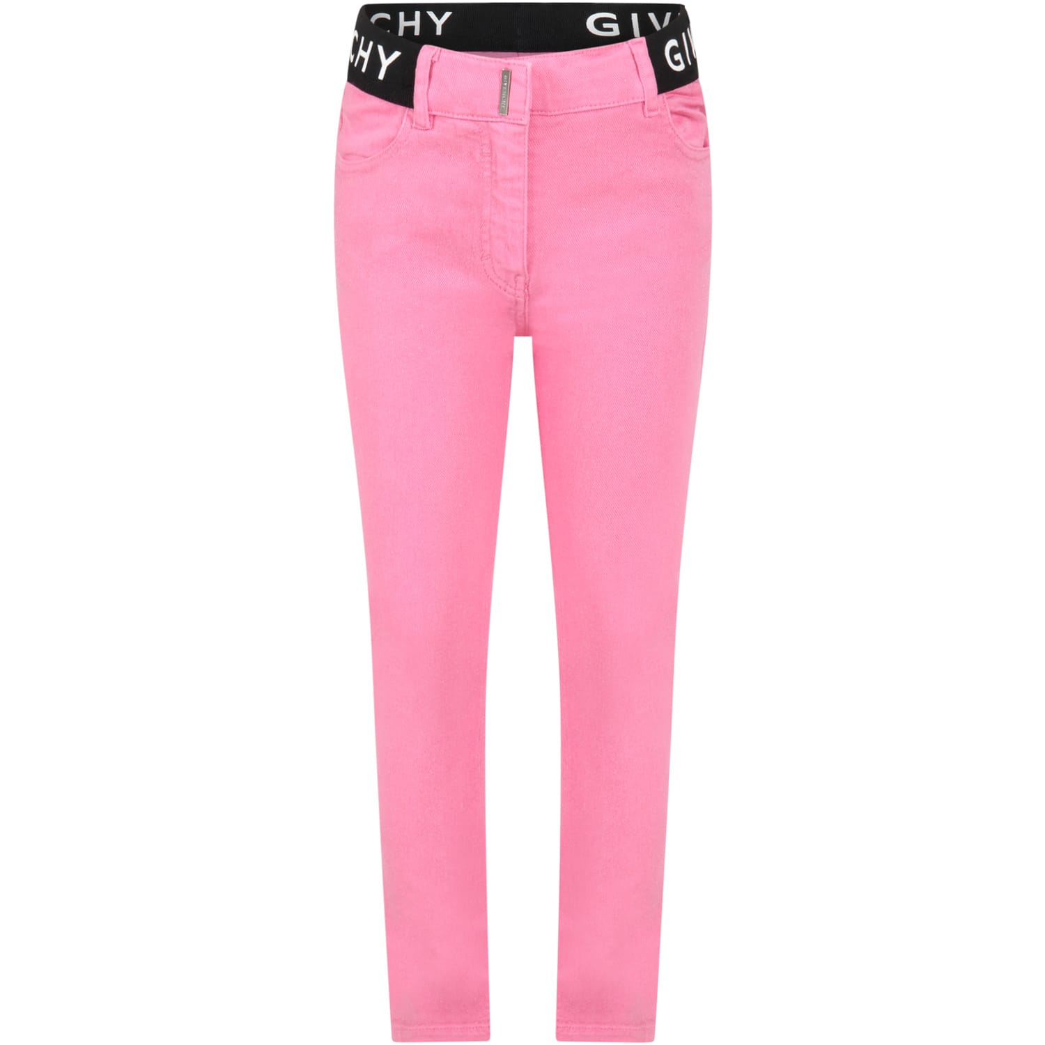 Givenchy Pink Jeans For Girl With Logos