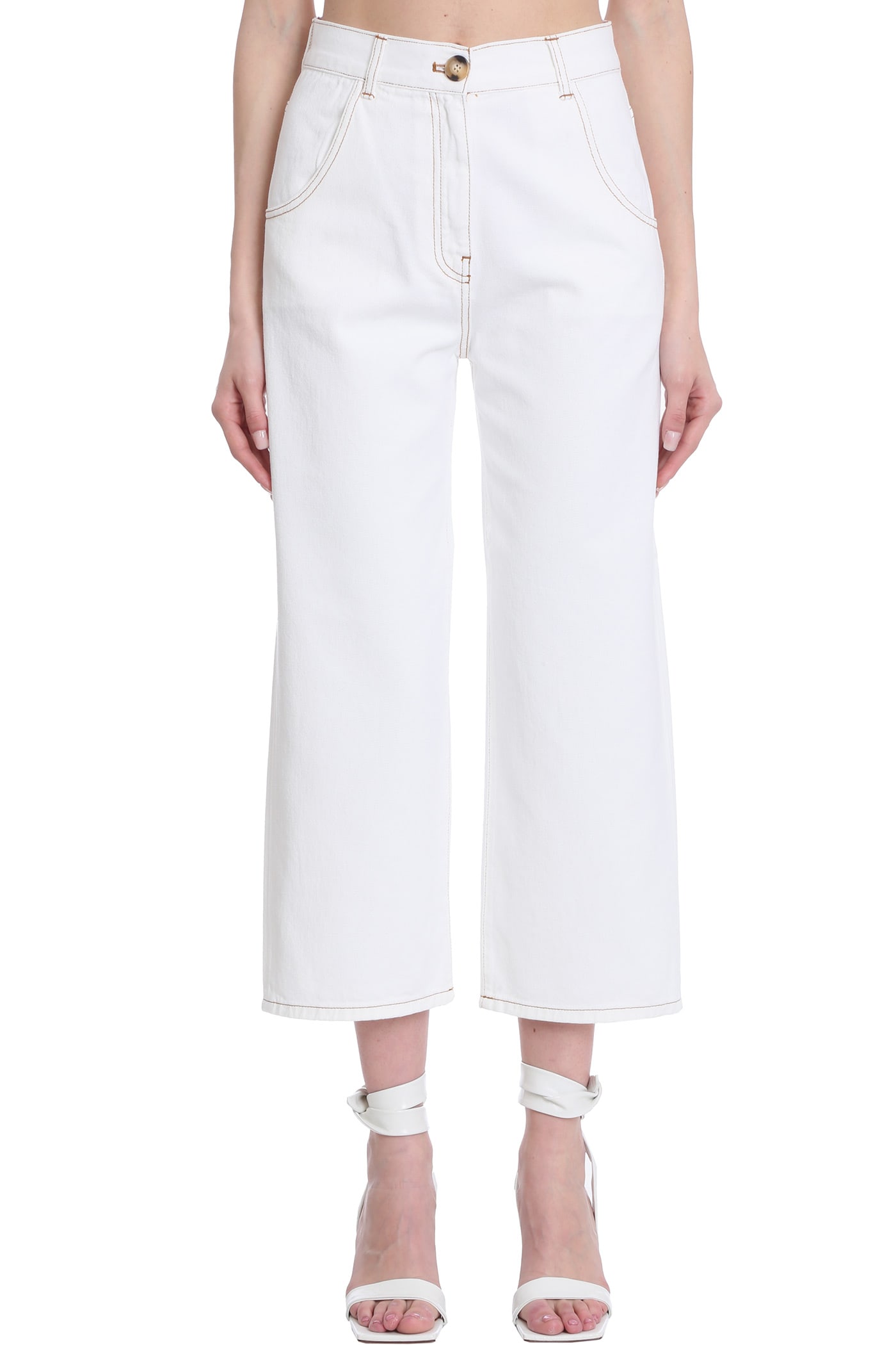 LAutre Chose Jeans In White Denim