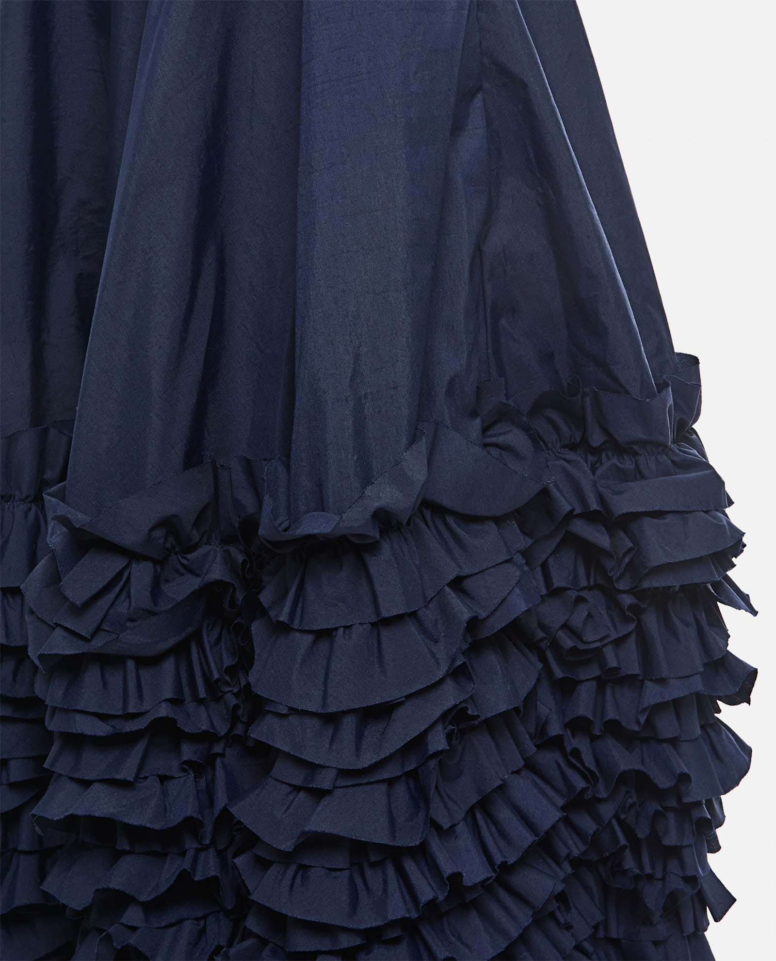 Shop Molly Goddard Isla Taffeta Ruffle Skirt In Blue